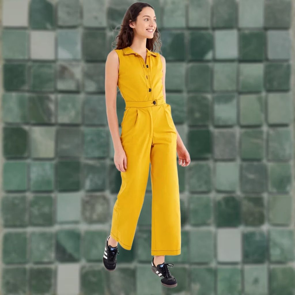 Urban Outfitters Urban Outfitters Tach Silene Sleeveless Jumpsuit Women’s Size Small Color Yellow Size 28" / US 6 / IT 42 - 1 Thumbnail