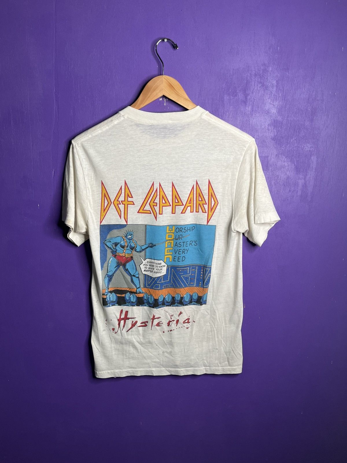 Band Tees × Vintage Vintage 1987 Def Leppard hysteria comic tour t-shirt Size US M / EU 48-50 / 2 - 2 Thumbnail