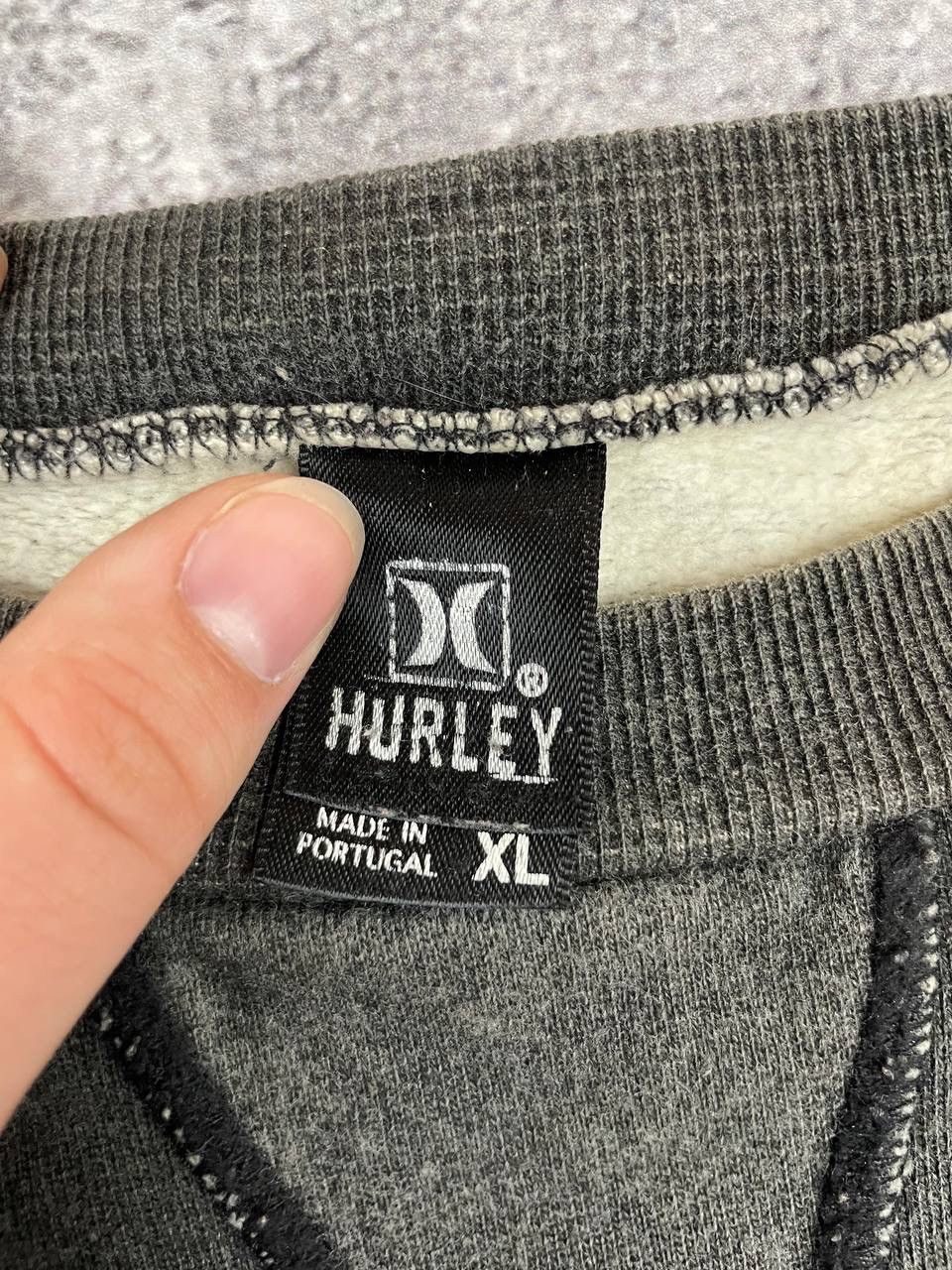Hurley Hurley Men Vintage Cotton Sweatshirt Dark Grey Size XL Size US XL / EU 56 / 4 - 5 Thumbnail