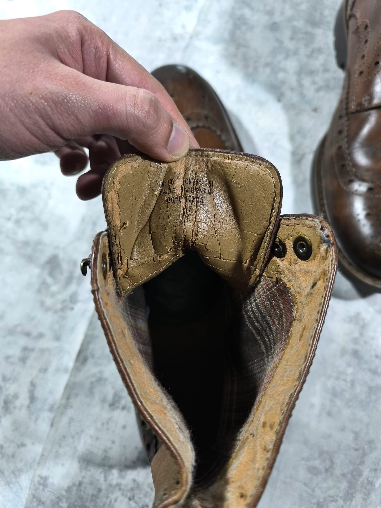 Vintage clarks patina leather boots vintage wingtip brogue western Size US 11.5 / EU 44-45 - 13 Thumbnail