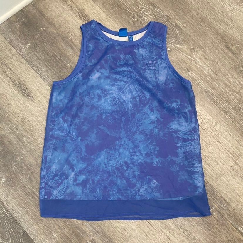 Adidas Adidas Blue Athletic Tank Top Women Large Bin J-18 Size L / US 10 / IT 46 - 1 Thumbnail
