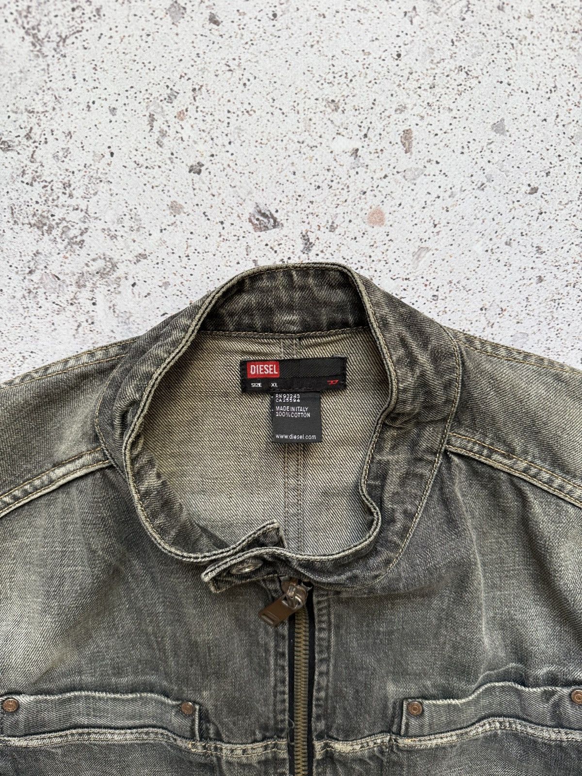Diesel Vintage Diesel bomber moto jacket washed sun faded Size US XL / EU 56 / 4 - 3 Thumbnail
