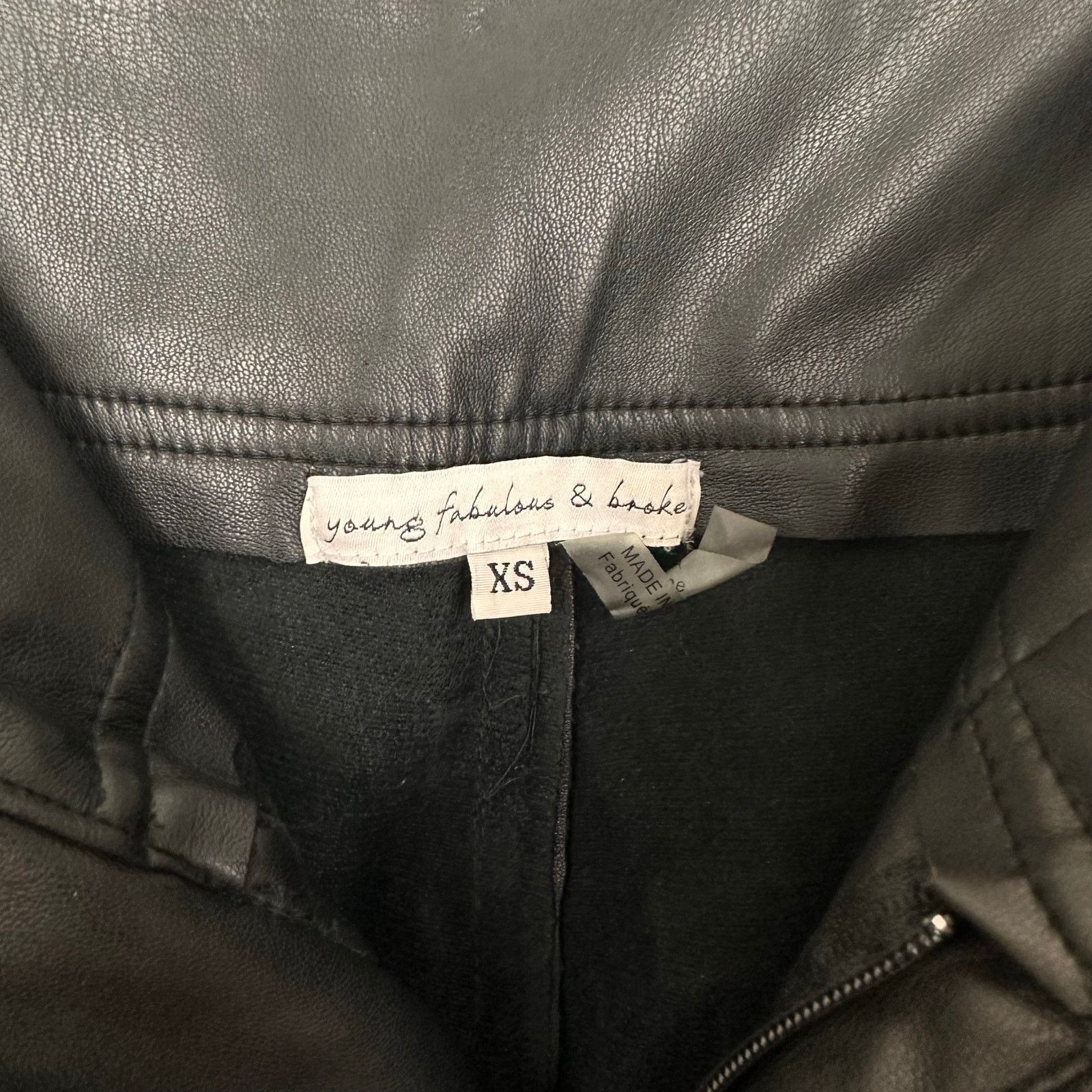 Young Fabulous & Broke Young Fabulous & Broke Faux Black Leather Trousers Sz XS Size 27" / US 4 / IT 40 - 3 Thumbnail