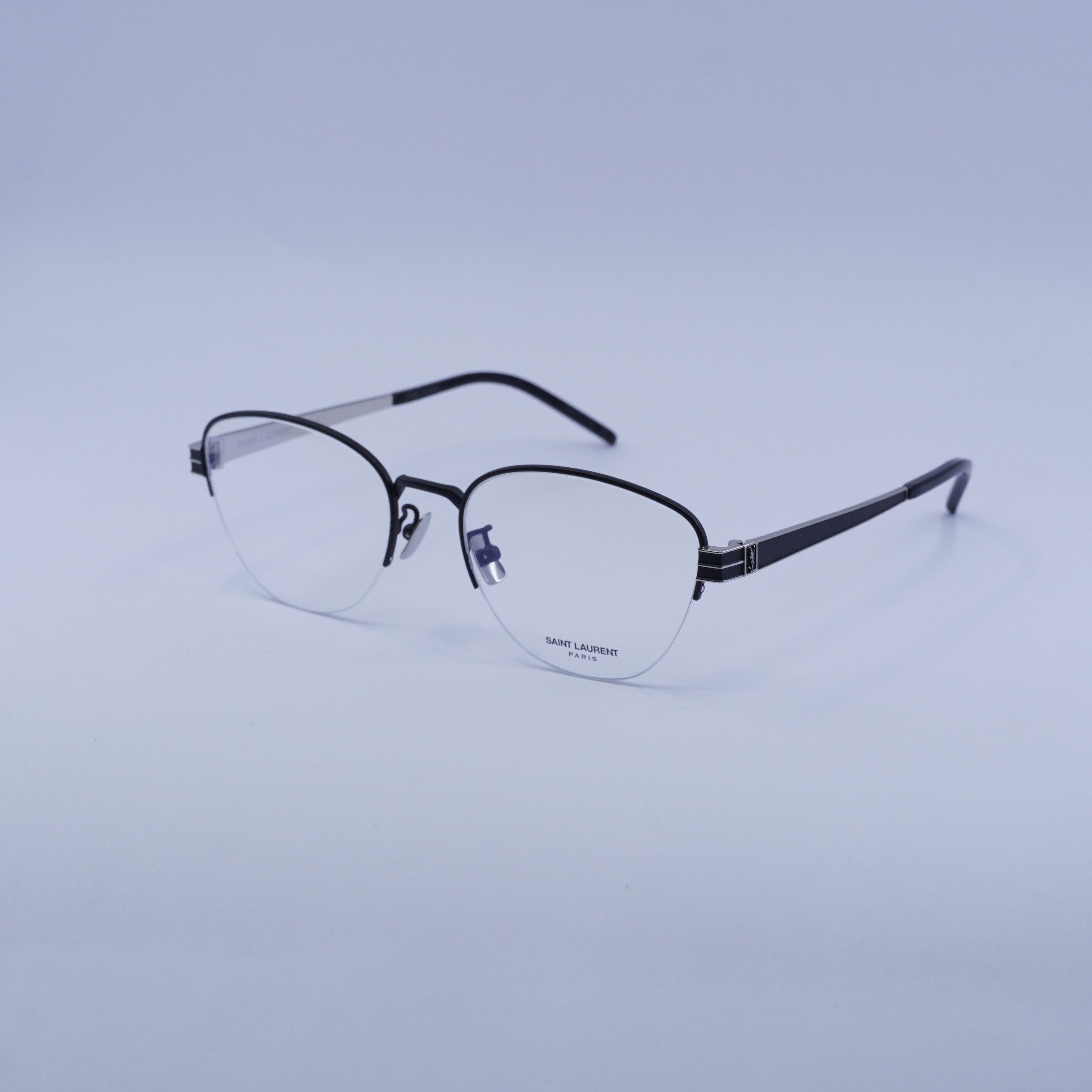 Saint Laurent Paris Saint Laurent SL M64 004 Eyeglasses Black/Silver 54mm Size ONE SIZE - 4 Thumbnail