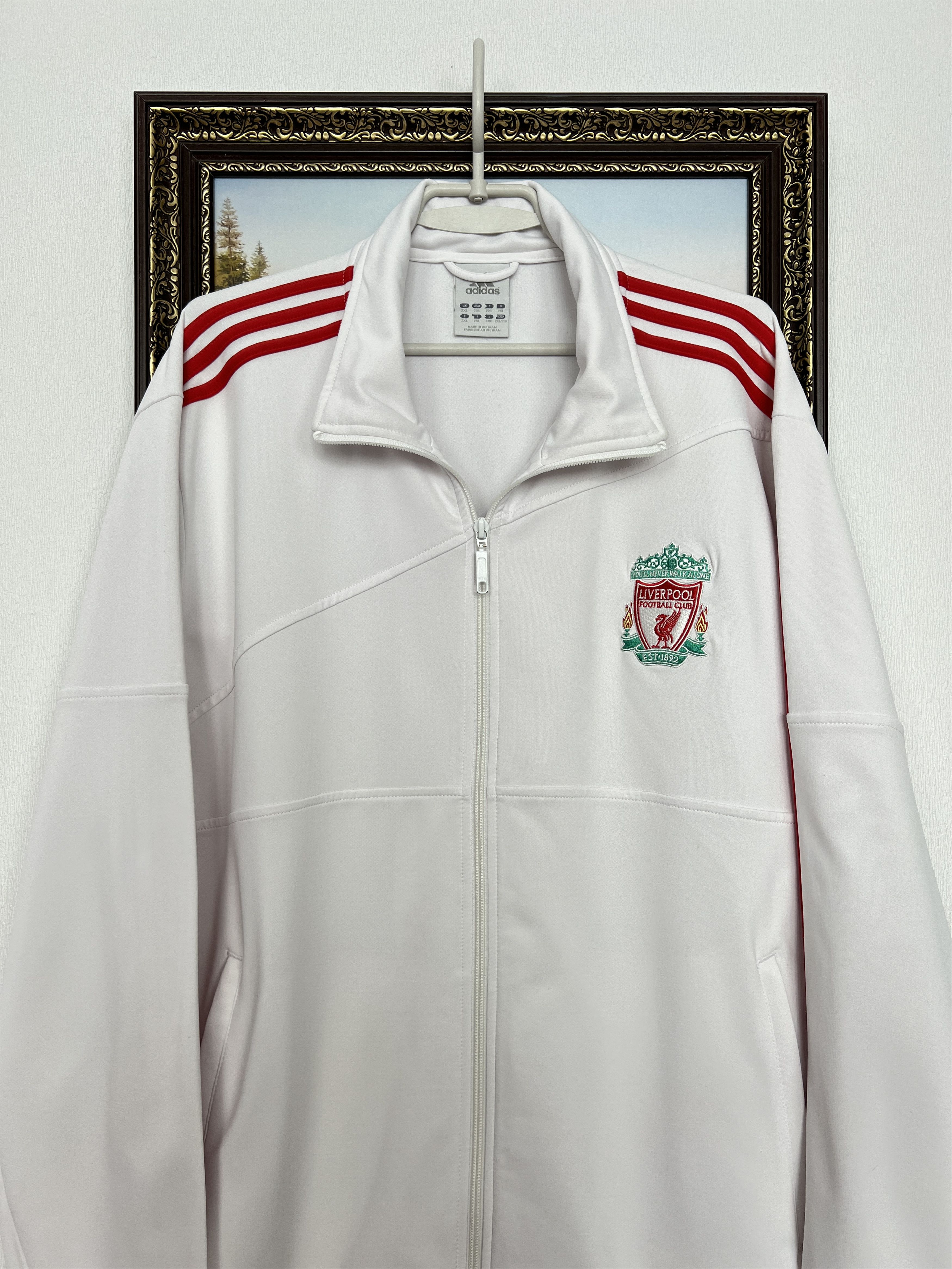 Adidas Vintage Adidas Liverpool White Football Jacket Soccer Size US XXL / EU 58 / 5 - 2 Thumbnail