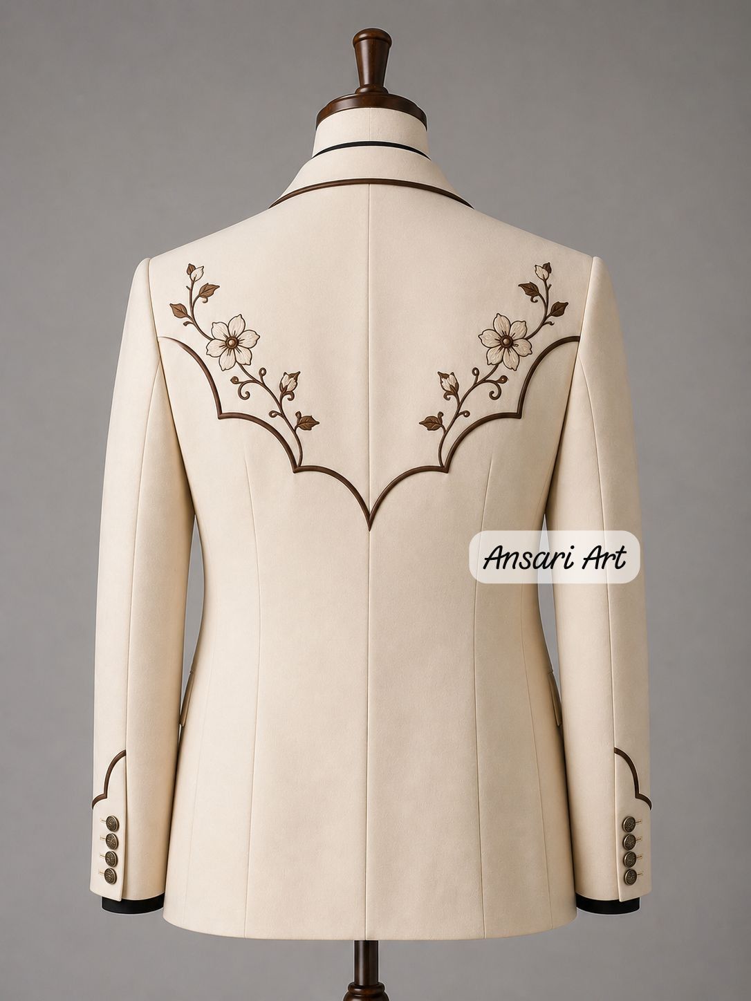 Other Men 2Pc customized Floral Embroidery cocktail prom outfit Size 42L - 2 Thumbnail