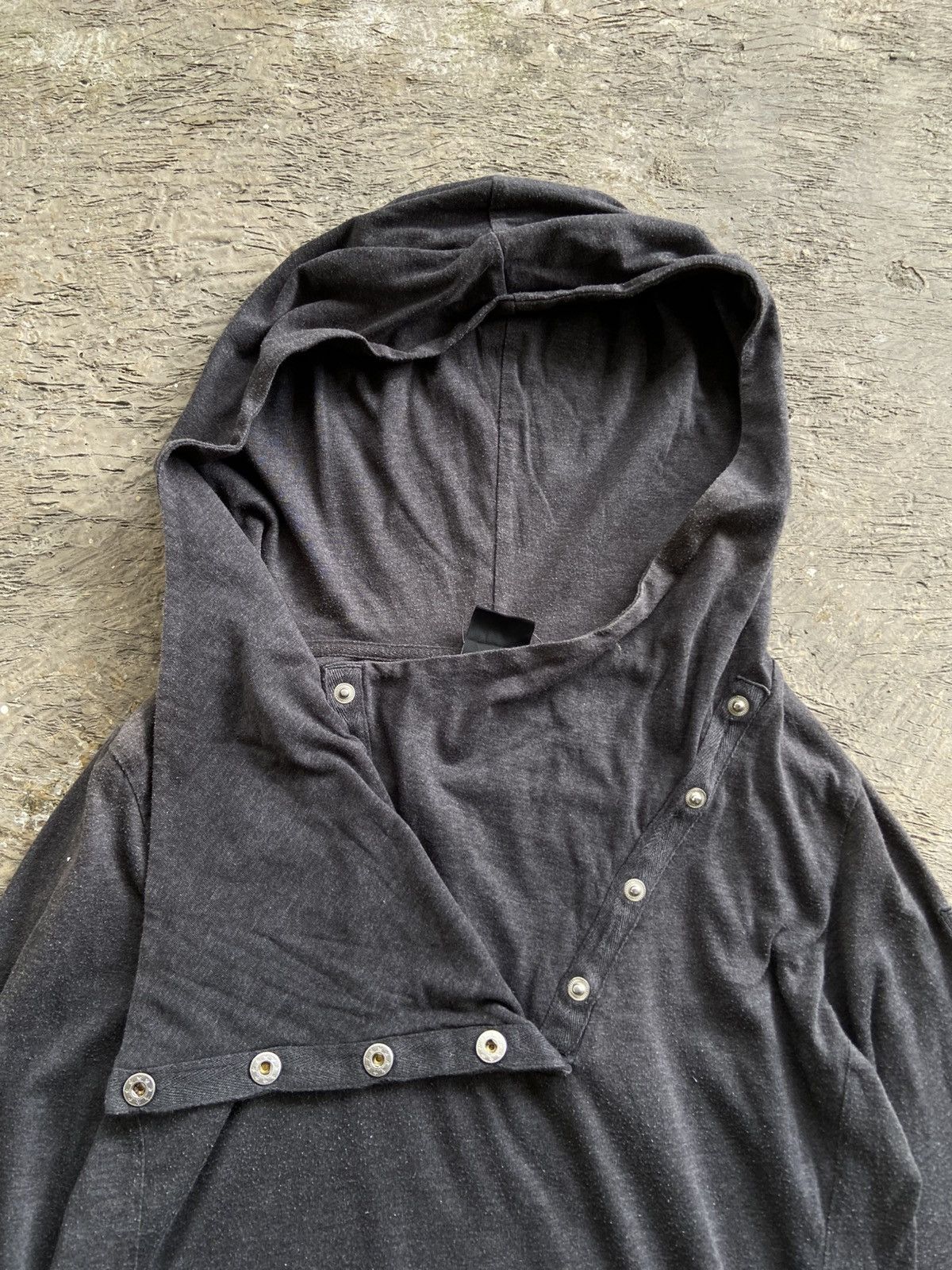 Japanese Brand 2000s DOHC - Rick Owens Style Asymmetrical Button Hoodie Size US M / EU 48-50 / 2 - 4 Thumbnail