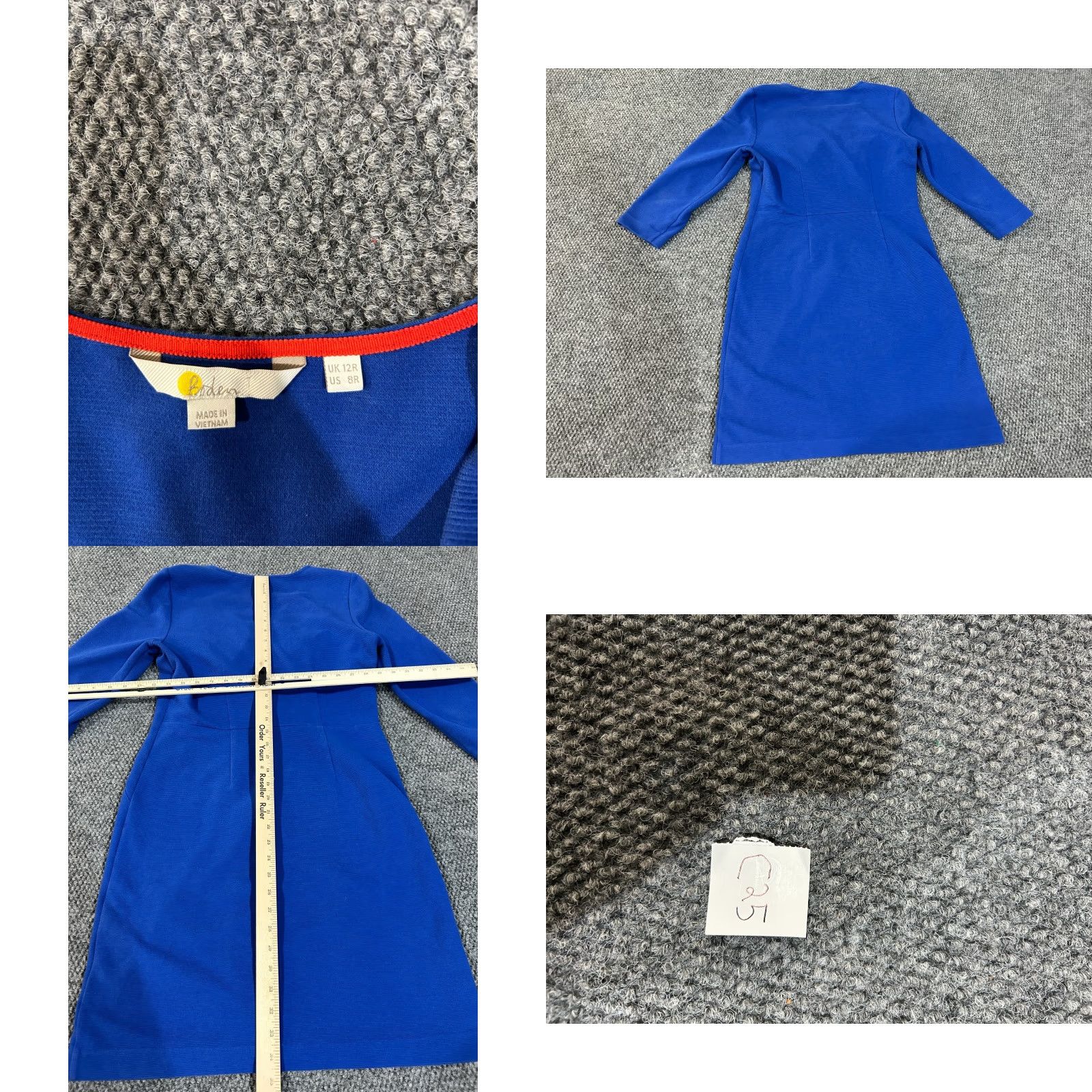 Boden Boden Dress Womens 8 Blue V Neck 3/4 Sleeve Sheath Knit Work Office Business Size M / US 6-8 / IT 42-44 - 8 Thumbnail