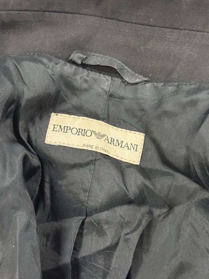 Emporio Armani SS2006 Emporio Armani Black Ruched Wool Blazer Jacket Size S / US 4 / IT 40 - 11 Thumbnail