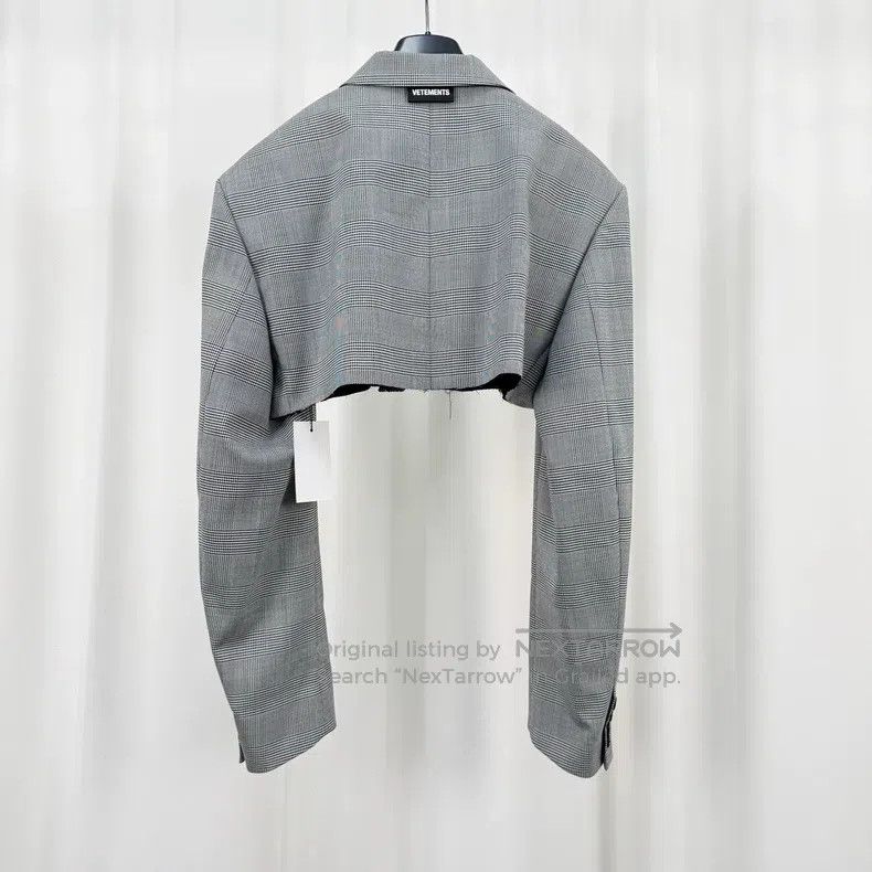 Vetements Vetements Patchwork Letter Short Plaid Suit Jacket Size US S / EU 44-46 / 1 - 2 Thumbnail