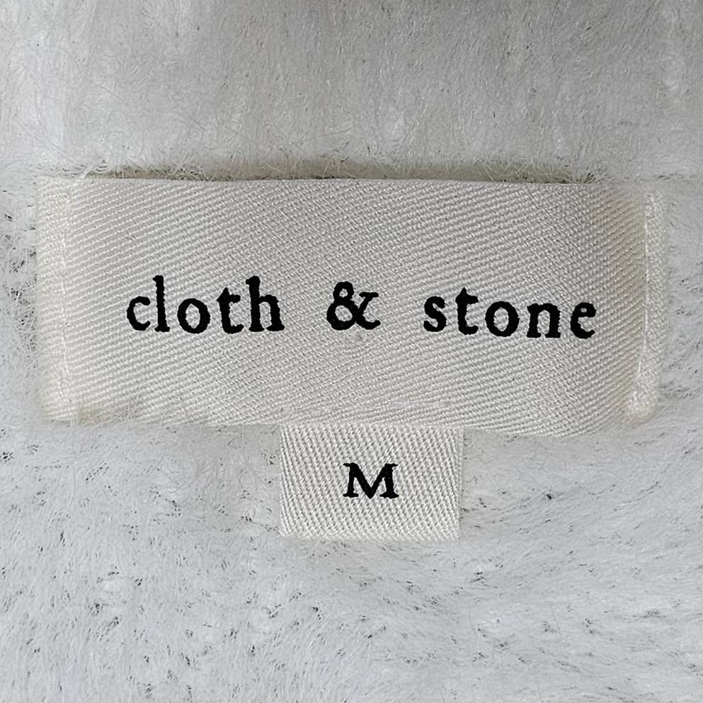Anthropologie cloth & stone White fuzzy cardigan sweater size Medium Size M / US 6-8 / IT 42-44 - 5 Thumbnail