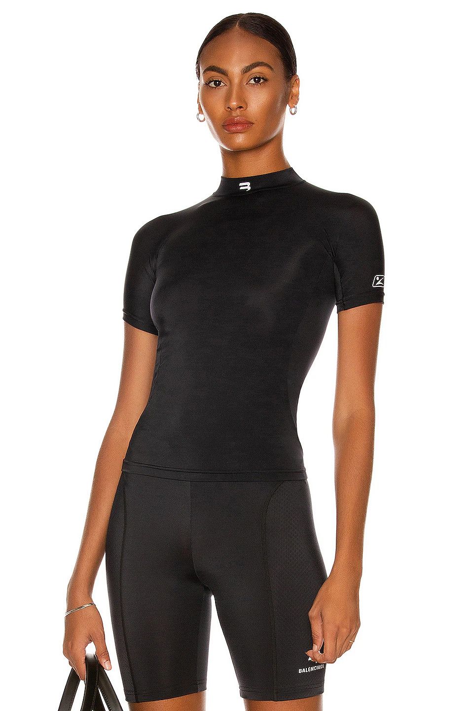 Balenciaga o1bcso1str0625 Sporty B Top in Black Size L / US 10 / IT 46 - 1 Thumbnail