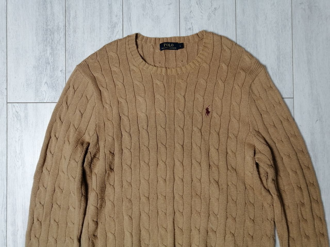 Polo Ralph Lauren × Vintage Polo Ralph Lauren Mens Kable Knit Cotton Sweater Size US L / EU 52-54 / 3 - 2 Thumbnail