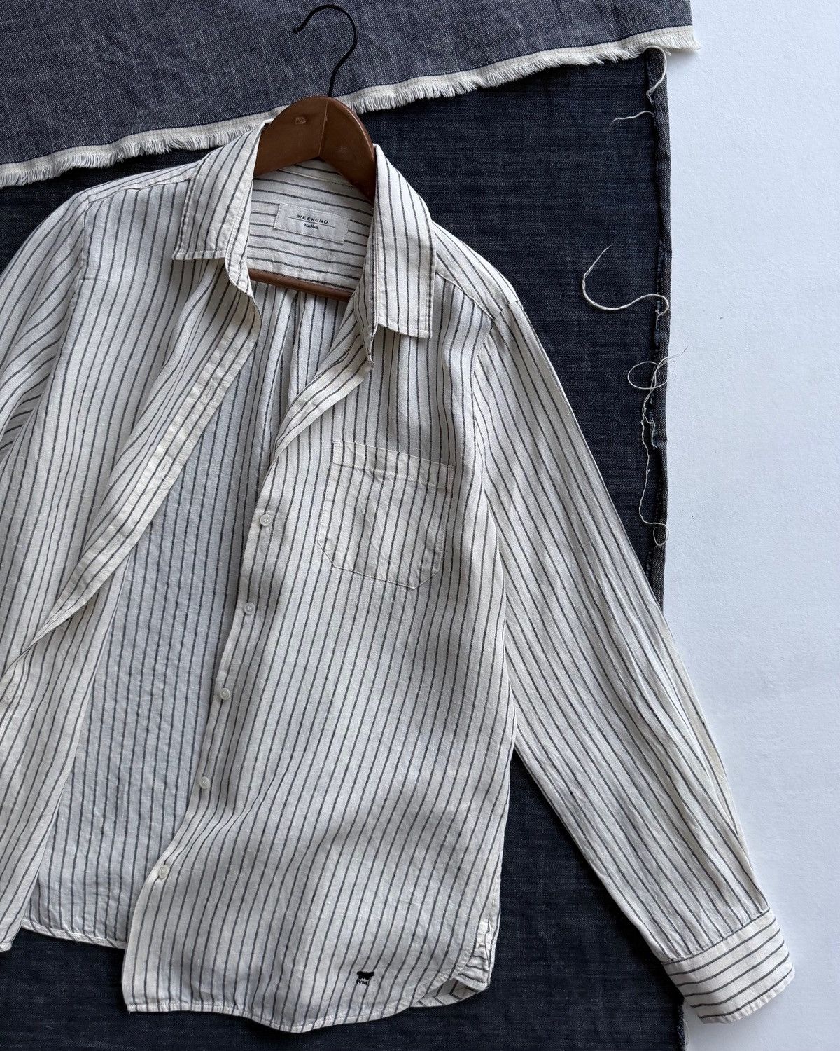 Weekend Max Mara MaxMara Linen Stripe Shirt🇮🇹 Size L / US 10 / IT 46 - 6 Thumbnail