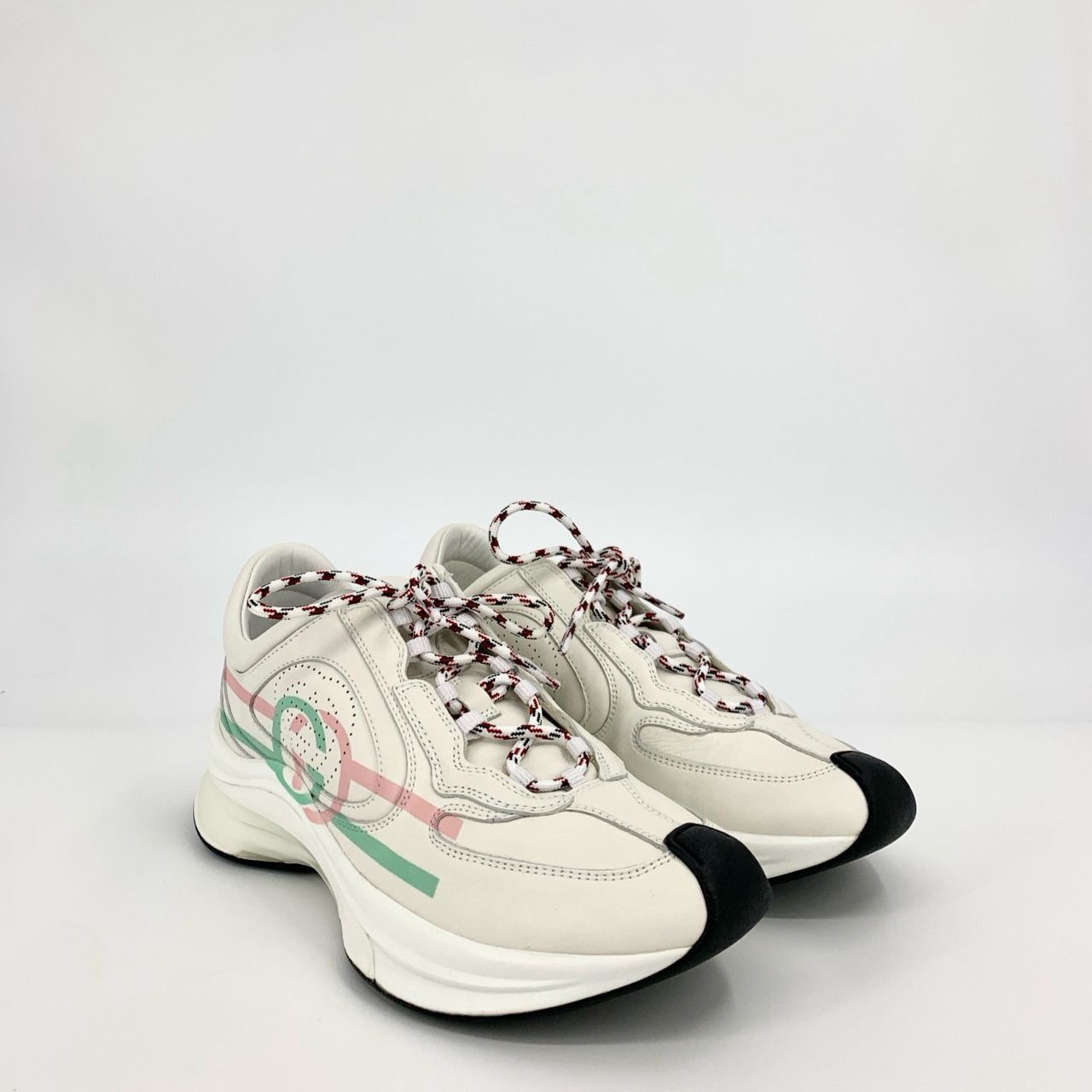 Gucci Gucci Womens White Lace-Up Low Top Sneakers 36.5 GG Logo Sol Size US 6.5 / IT 36.5 - 7 Thumbnail