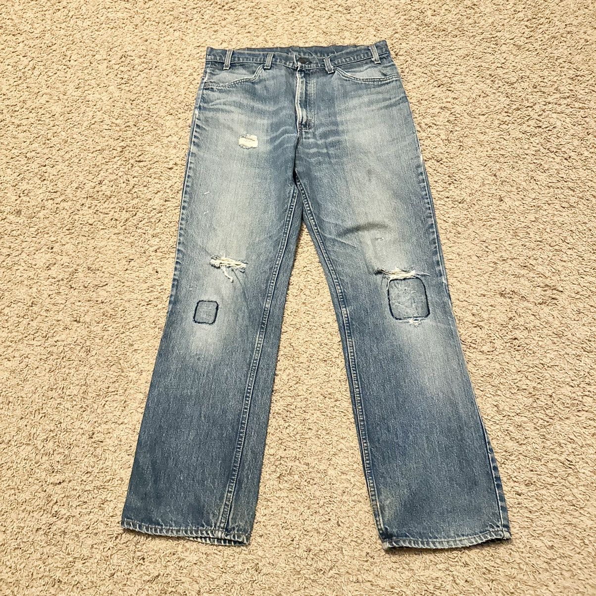 Levi's VINTAGE ORANGE TAB PATCHWORK LEVI’S JEANS! Size US 34 / EU 50 - 6 Thumbnail