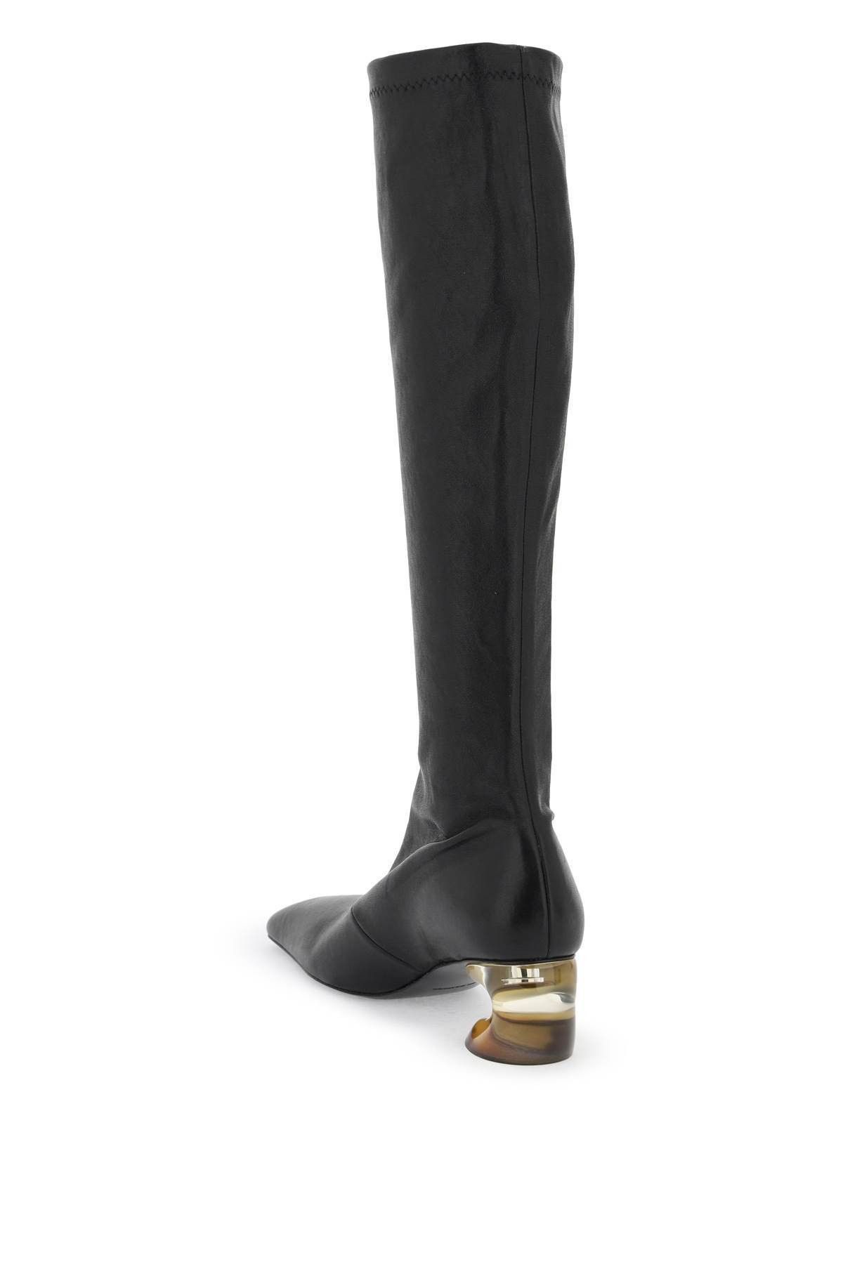 Jil Sander o1s22i1n0125 Stretch Leather Boots in Black Size US 8 / IT 38 - 3 Thumbnail