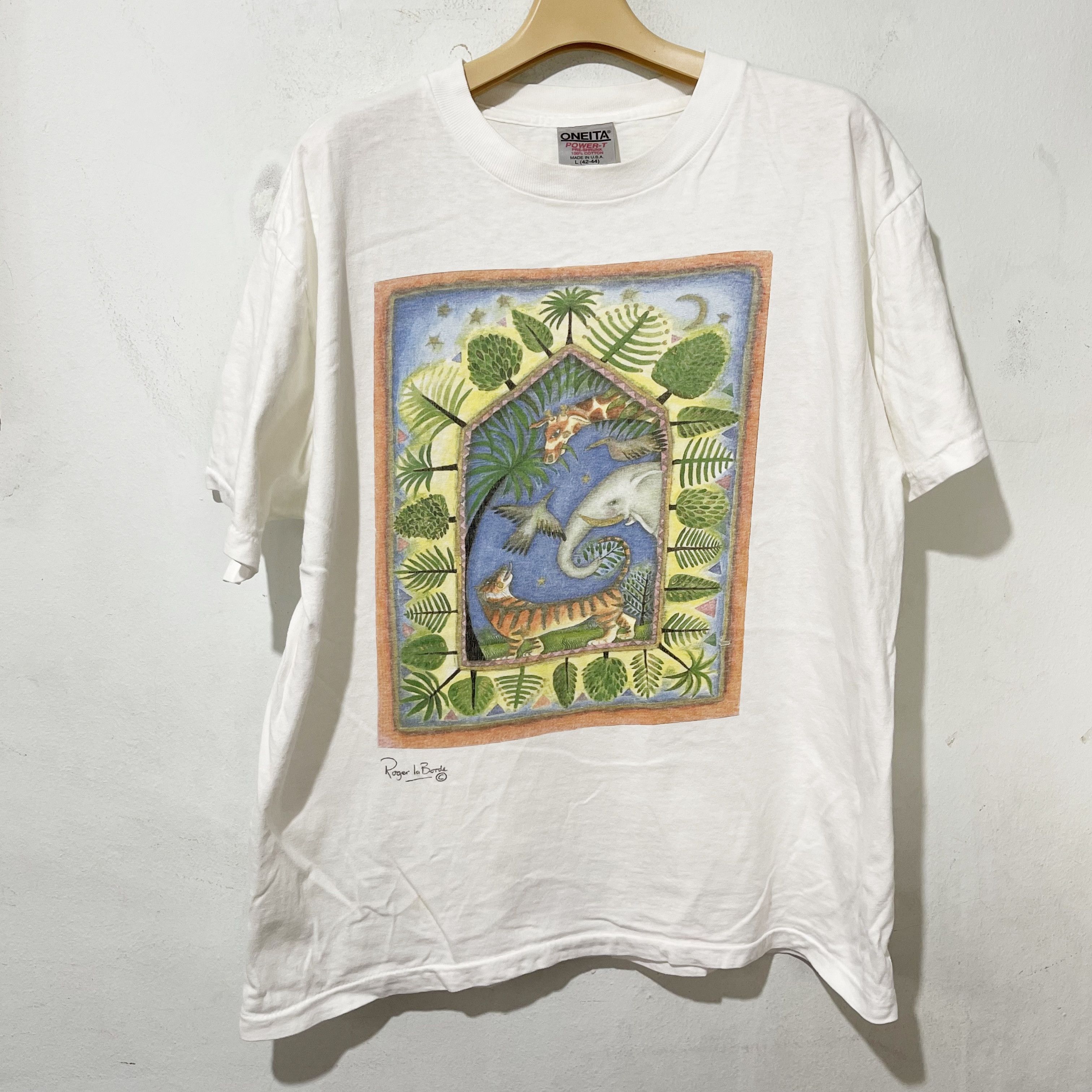 Vintage Vintage 90s Roger LaBorde Jungle Animals T-Shirt Size US L / EU 52-54 / 3 - 1 Thumbnail