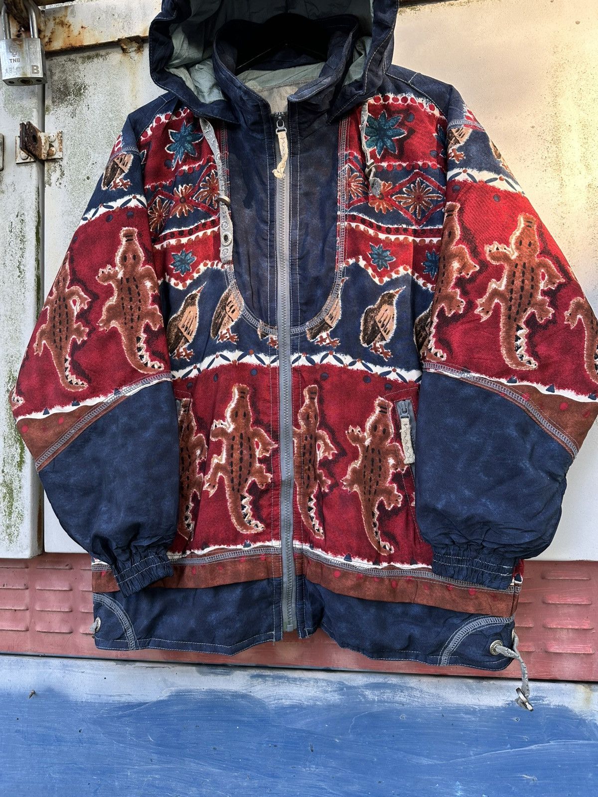 Vintage 👹Vintage Elbe Crocodile Motive Ski Jacket Size US L / EU 52-54 / 3 - 5 Thumbnail