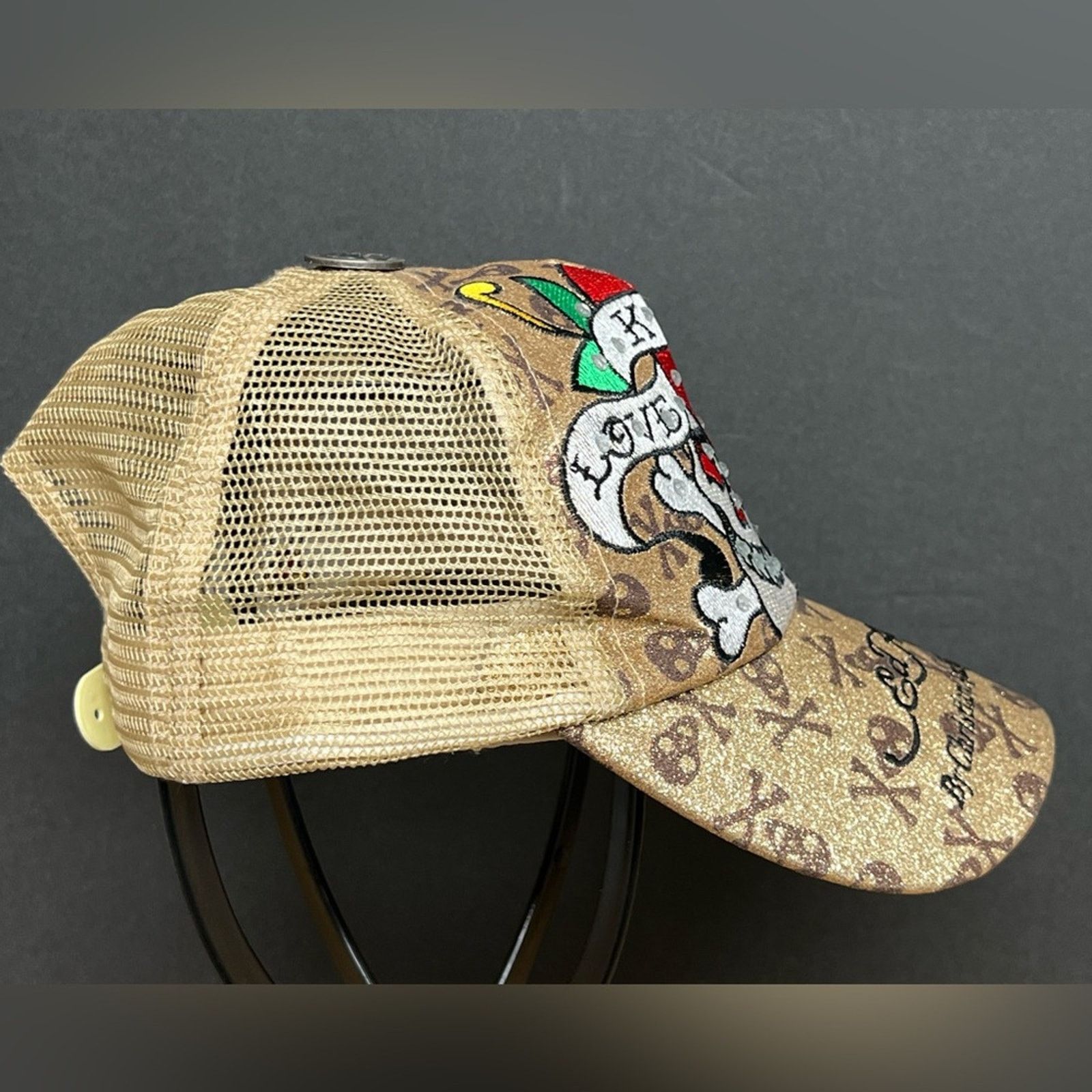 Ed Hardy Ed Hardy Snapback Denim Hat Love Kills Slowly Skull & Heart Size ONE SIZE - 3 Thumbnail
