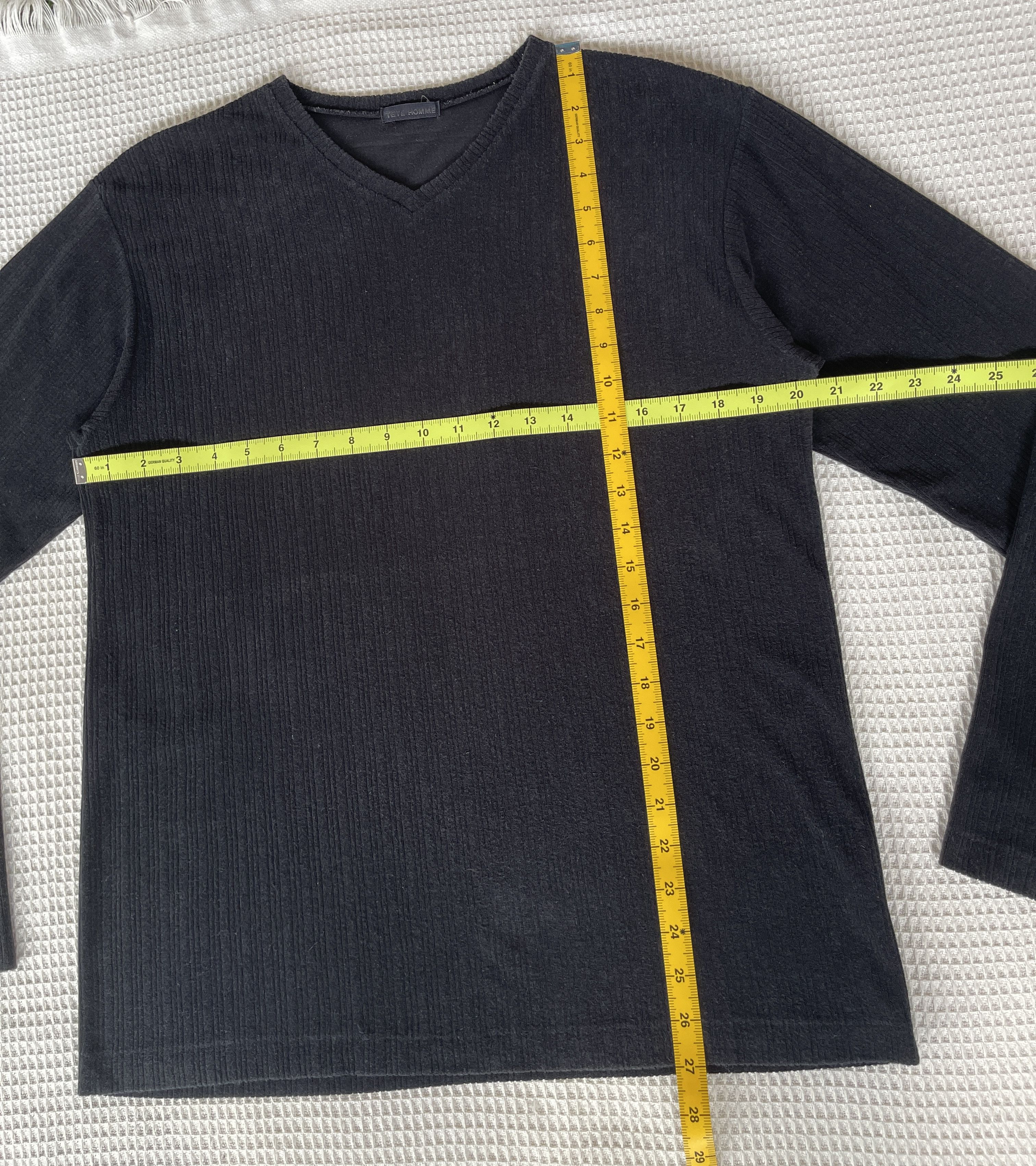 Issey Miyake Vintage’90s🔥TETE HOMME🔥V Neck Black Long Sleeve Tshirt Size US M / EU 48-50 / 2 - 8 Thumbnail