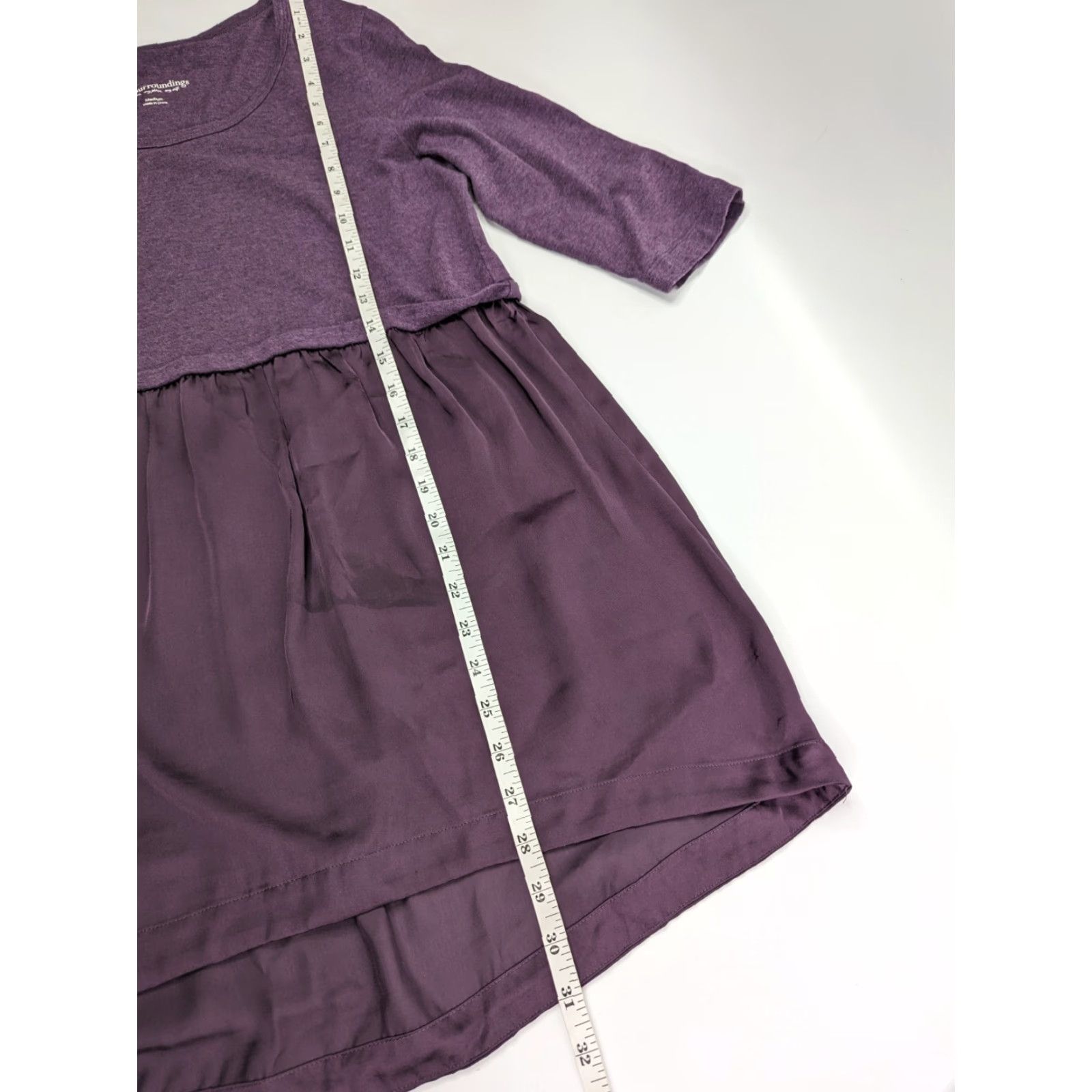 Soft Surroundings **Purple Soft Surroundings Women's Medium Tunic Top Satin 3/4 Sleeve** User: **Purple Soft Surroundings Women's Medium Tunic Top Satin 3/4 Sleeve** Size M / US 6-8 / IT 42-44 - 4 Thumbnail