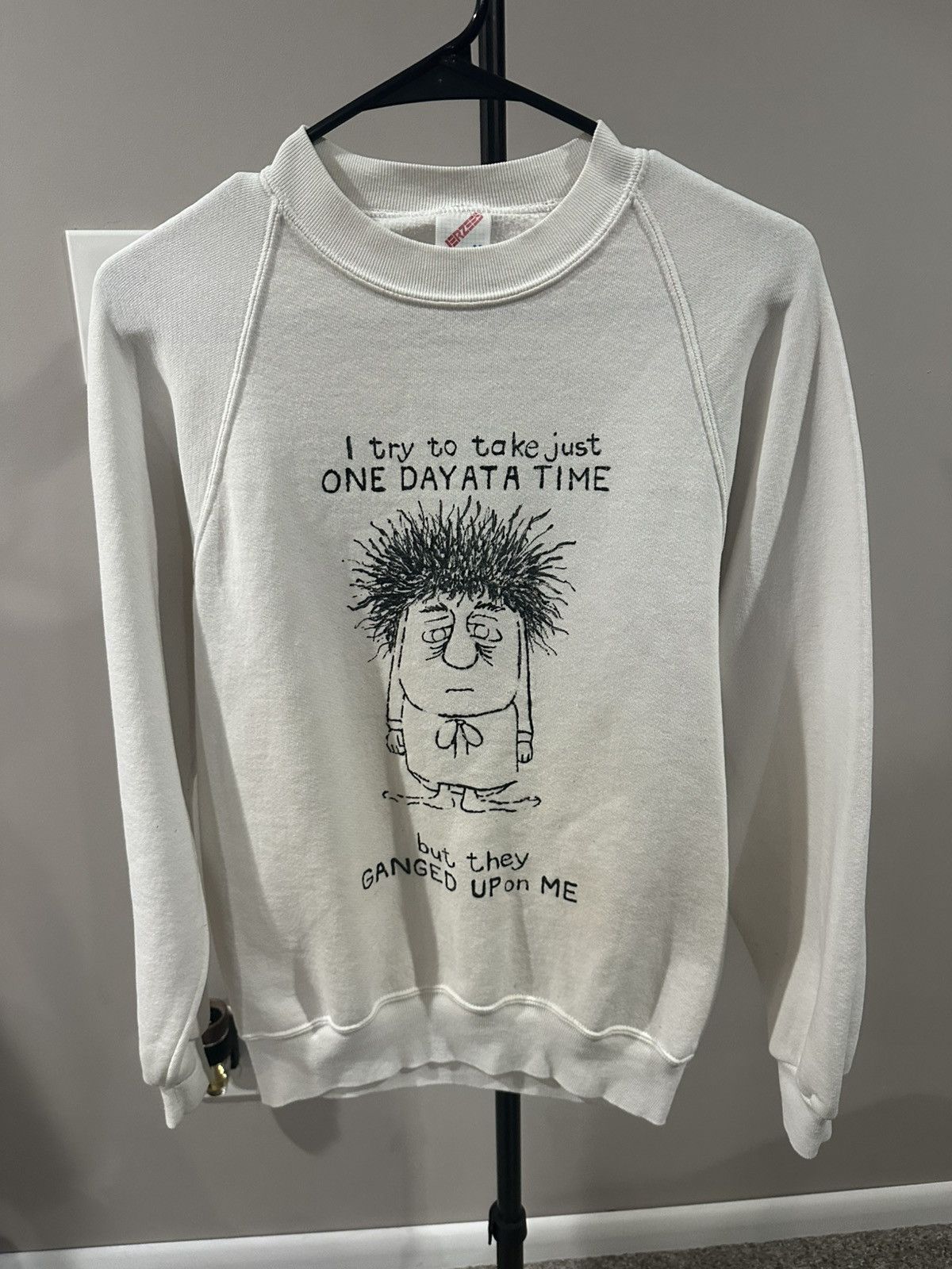 Vintage Vintage “ I try to take just ONE DAY AT A TIME” Crewneck Size US M / EU 48-50 / 2 - 1 Thumbnail