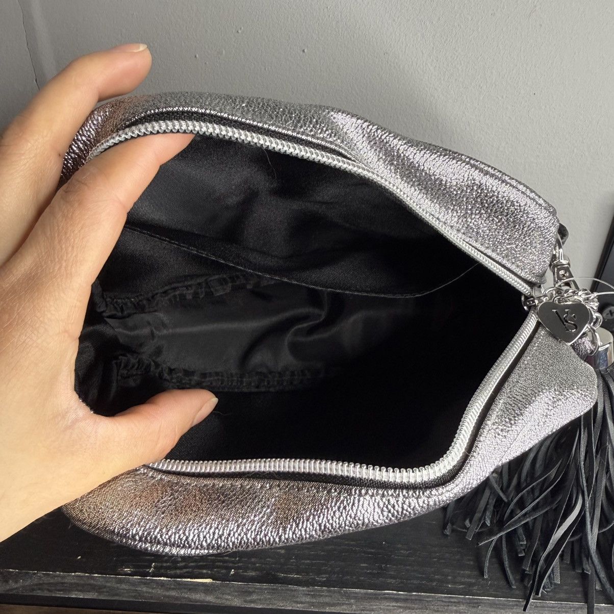 Victoria's Secret Victoria's Secret Metallic Silver Mini Crossbody with Tassel Size ONE SIZE - 5 Thumbnail