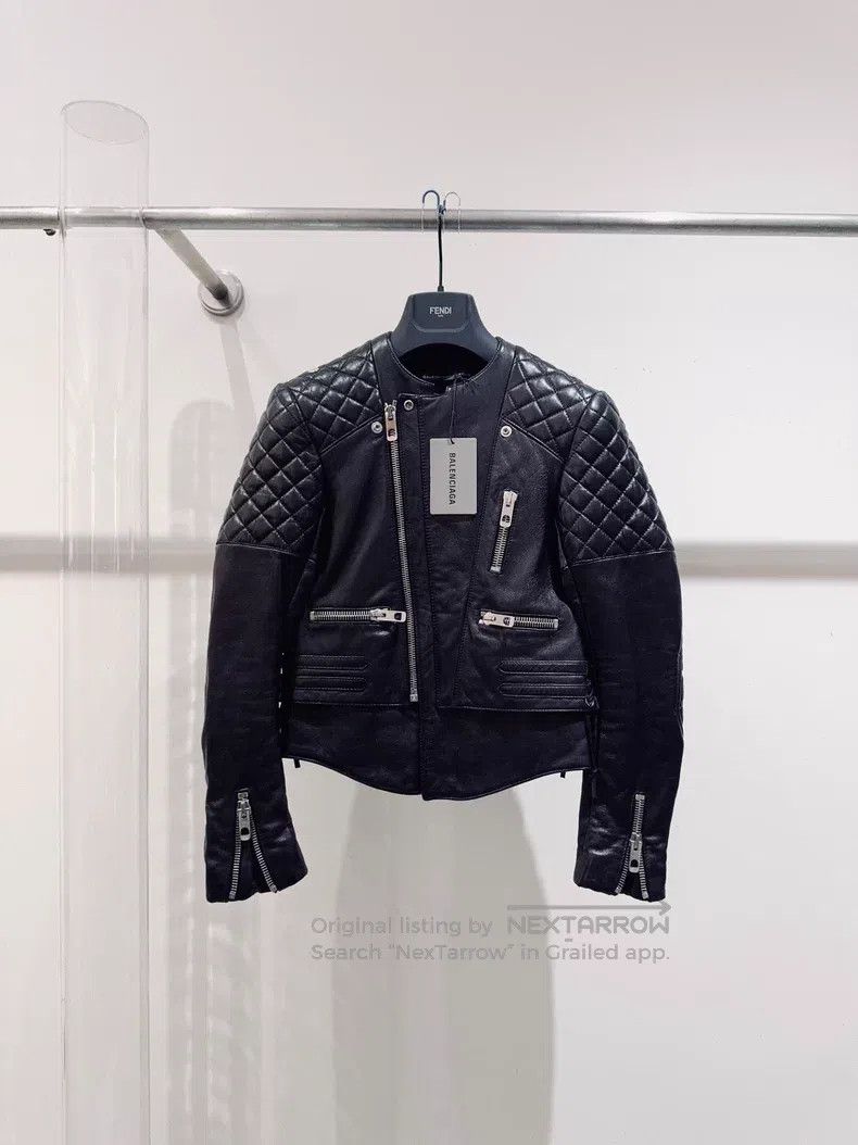 Balenciaga Balenciaga Motorcycle Leather Jacket Size XXS / US 00 / IT 34 - 1 Thumbnail