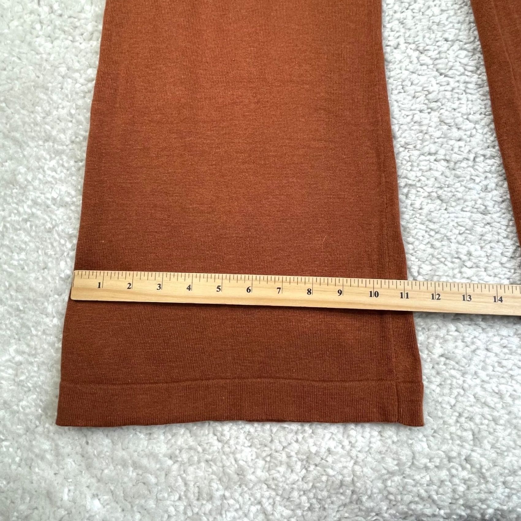 Peruvian Connection Odeon Wide Leg Knit Pants Womens Xs Brown Rust Wide-Leg Front Flat Inseam 29 Holiday Christmas Vintage: No (Adjusted For Clarity), Women's (Size 26) — image 5 of 6