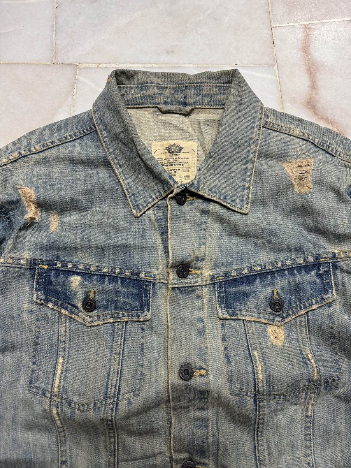 If Six Was Nine 💥GRUNGE💥90s STYLE OLD NAVY DISTRESSED MUDWASH POCKET DENIM Size US XXL / EU 58 / 5 - 4 Thumbnail