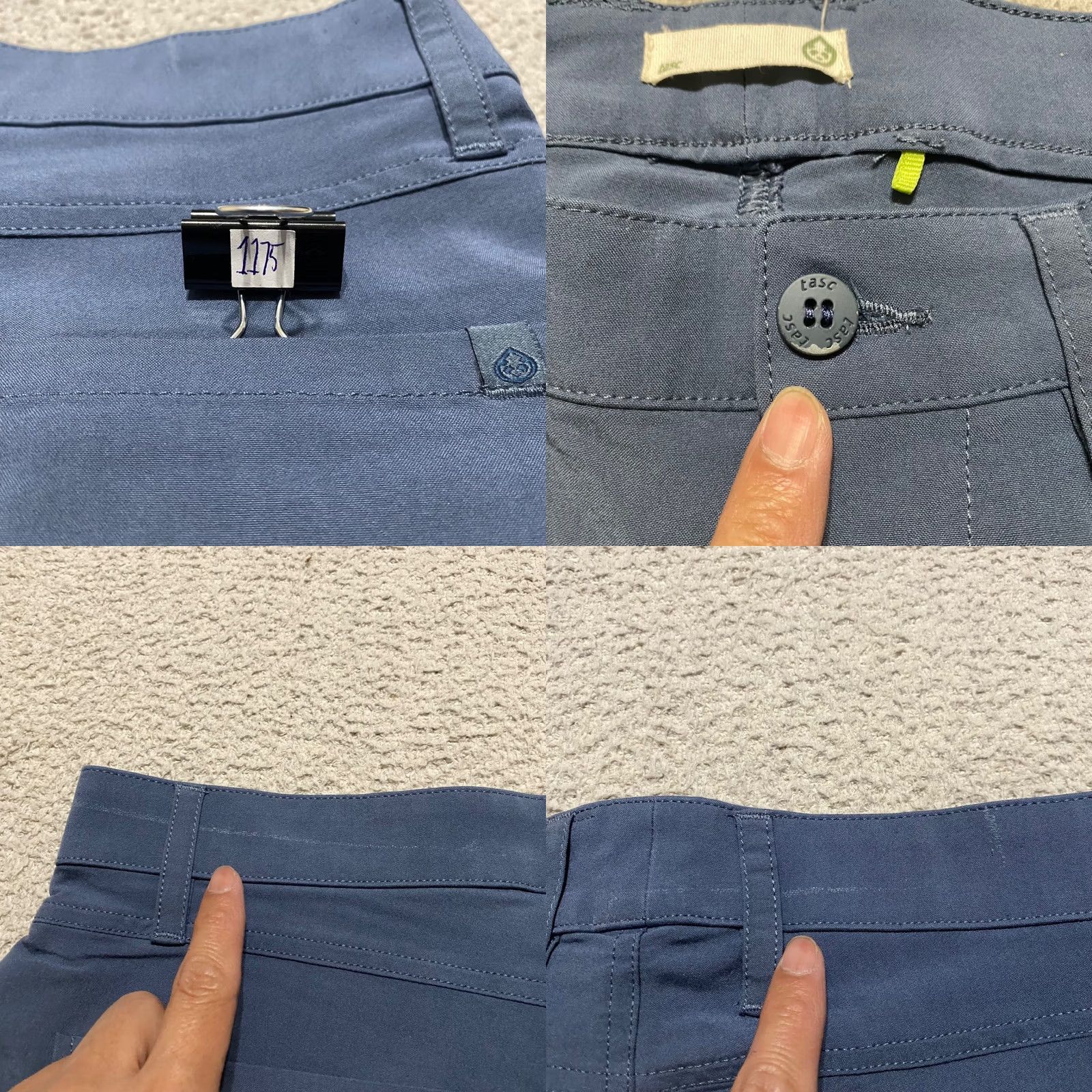 Vintage Tasc Pants Blue Straight Mid Chino Regular 32x30 Mens Slim Pocket Logo Button Inseam 28in Size US 32 / EU 48 - 9 Thumbnail