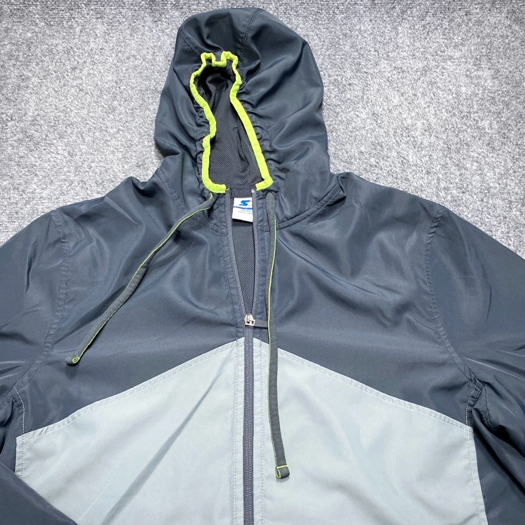Starter Starter Jacket Mens L Gray Windbreaker Full Zip Hooded Jacket Windbreaker Jogging Running Casual Zip Front Size US L / EU 52-54 / 3 - 2 Thumbnail