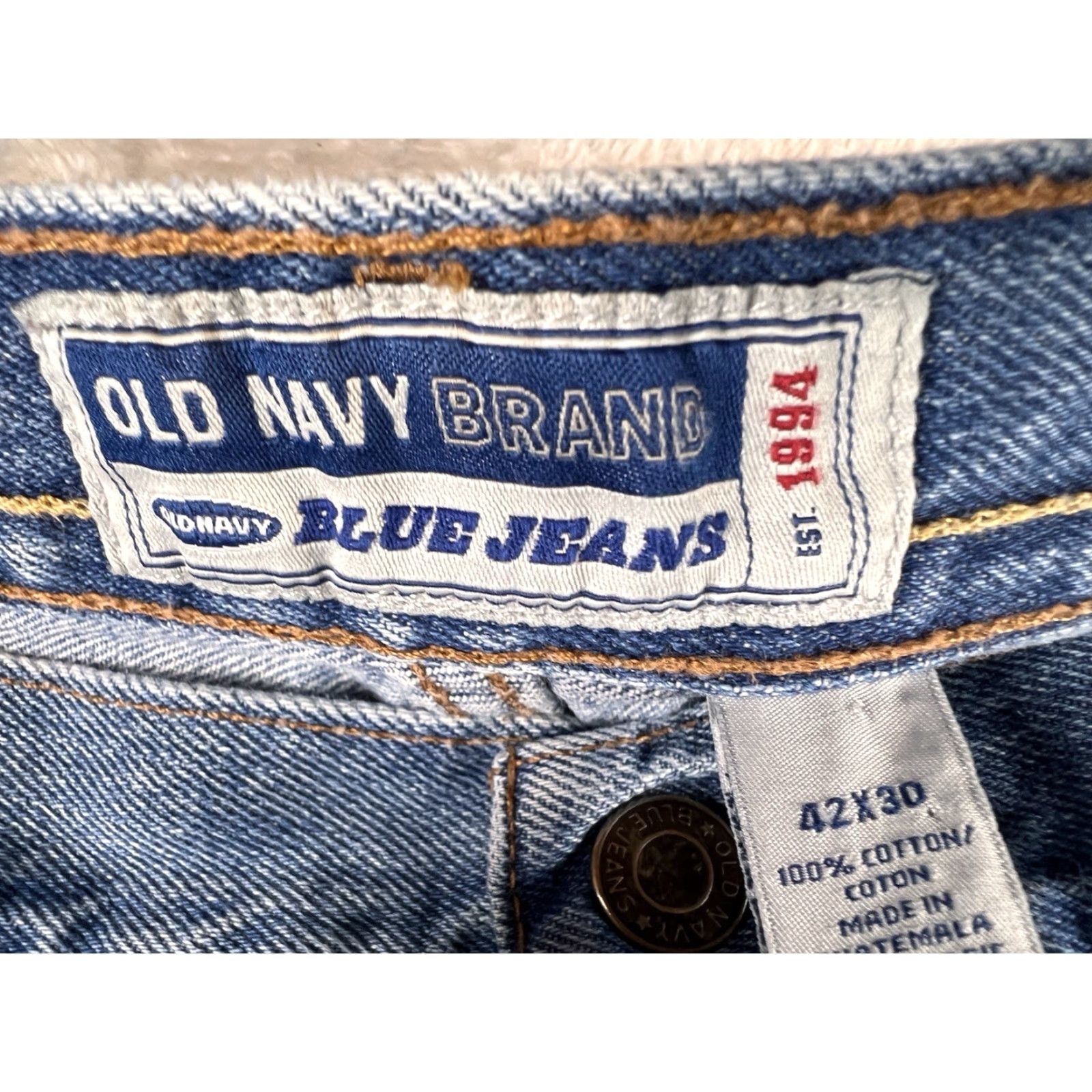 Old Navy VINTAGE Old Navy Jeans Mens 42 x 30 Regular Baggy Relaxed Loose Straight Blue Denim 90s Y2K Mens Size US 42 / EU 58 - 3 Thumbnail