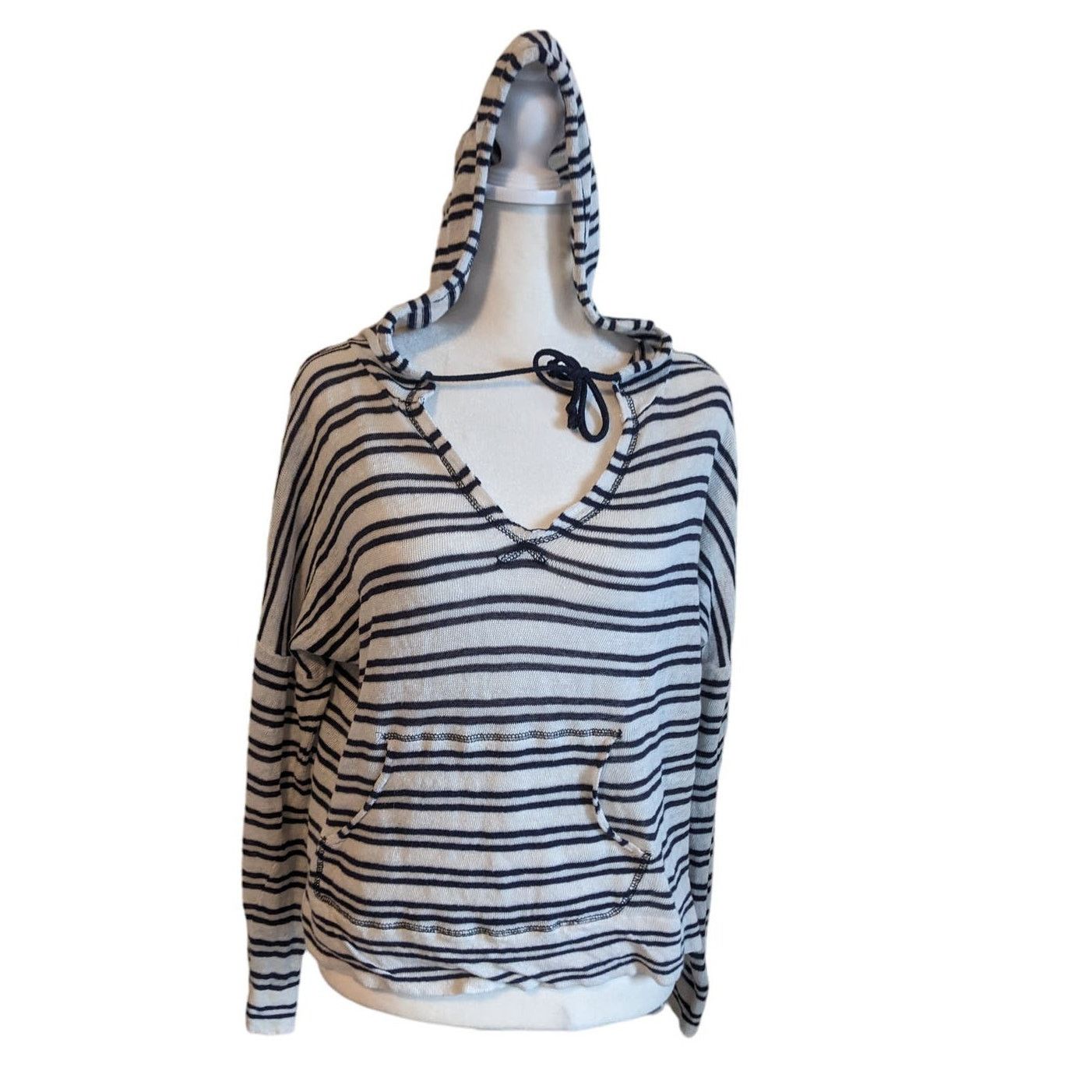 Vintage Havana Vintage Havana Crocheted Coastal Baja Striped Hoodie Small Size S / US 4 / IT 40 - 1 Thumbnail