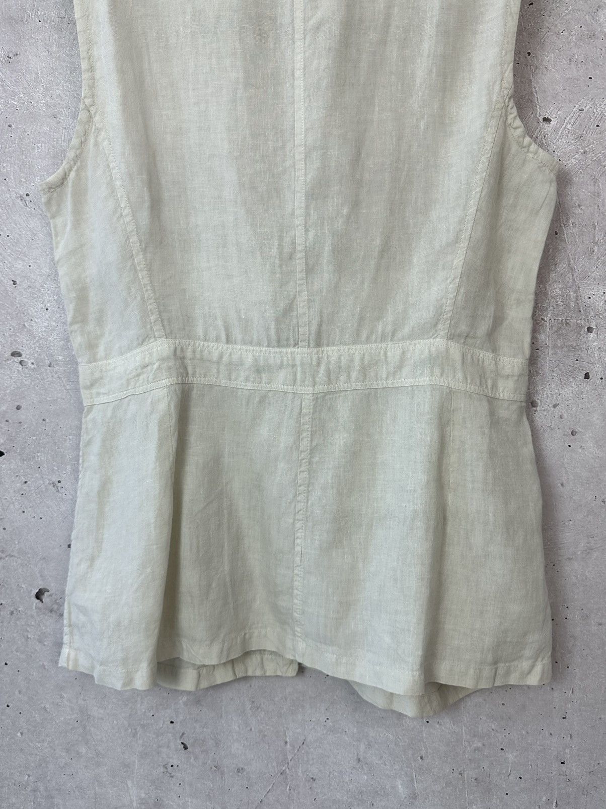120% Lino 120% Lino Beige Sleevelessc Buttons Women’s Vest Size XL / US 12-14 / IT 48-50 - 8 Thumbnail