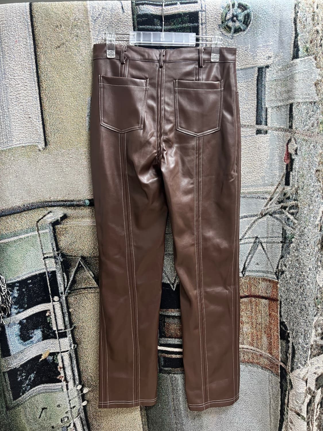 Other Motelrocks Parara Trouser In PU Bitter Chocolate Size 28" / US 6 / IT 42 - 2 Thumbnail
