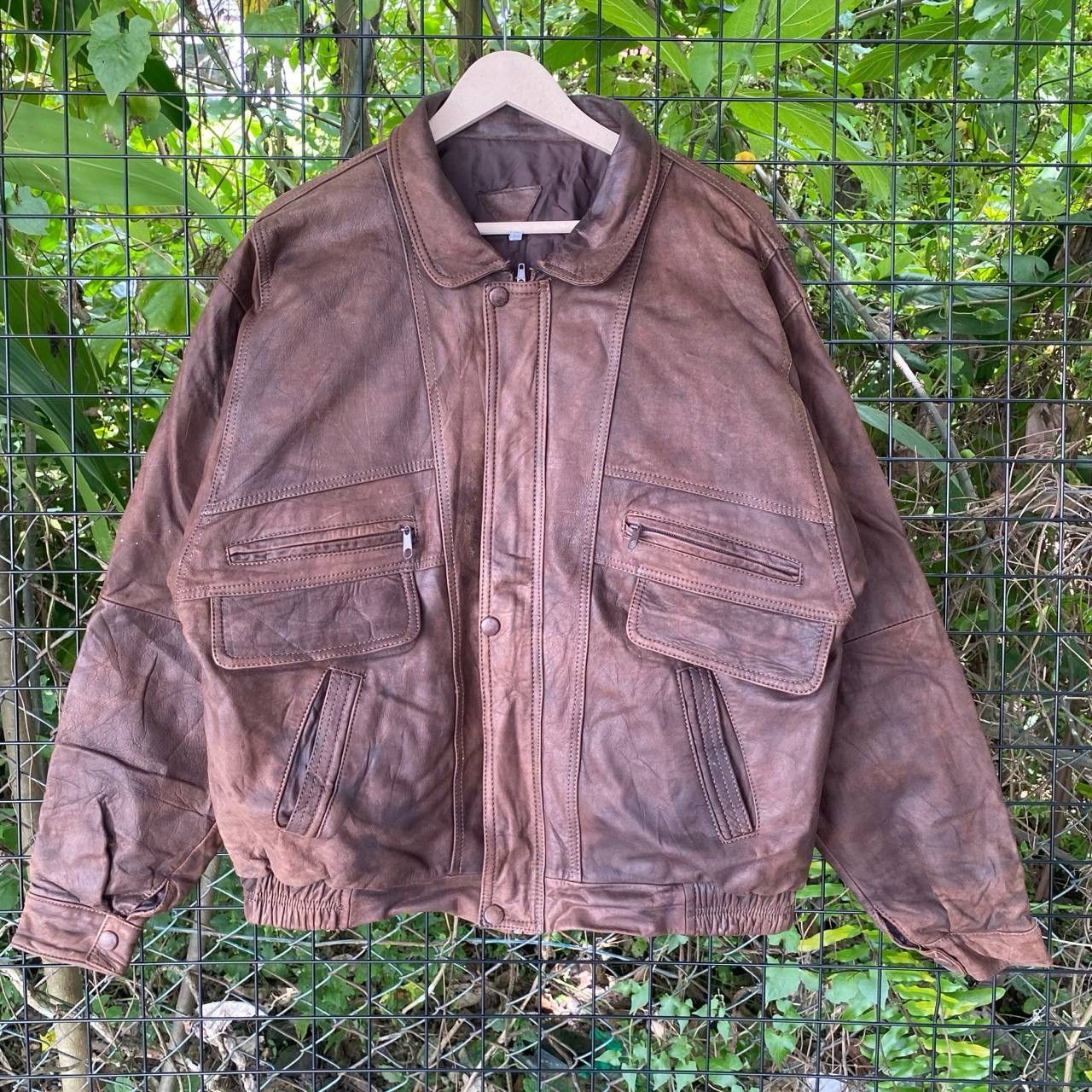 Genuine Leather × Vintage Vintage Genuine Leather Jacket Size US L / EU 52-54 / 3 - 2 Thumbnail