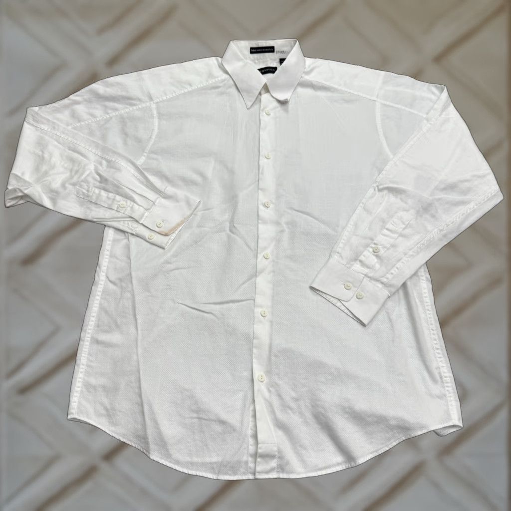 Prince Jhane Barnes 90s Dress Shirt Mens Medium White 100% Cotton Casual Work Size 40R - 1 Thumbnail
