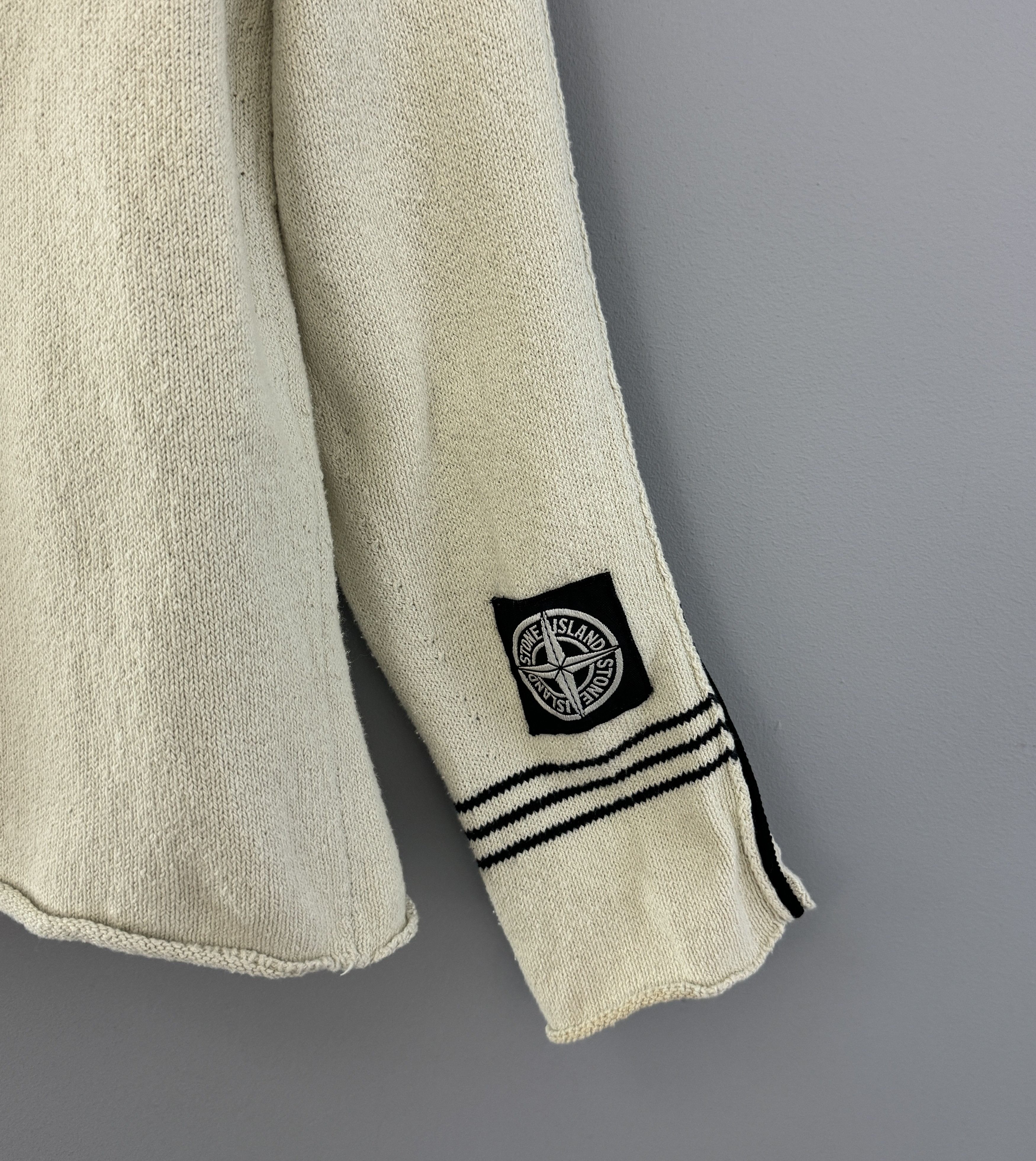 Stone Island 90s Stone Island Knit Pullover Cream Sweater 1/3 Zip Size M Size US M / EU 48-50 / 2 - 3 Thumbnail