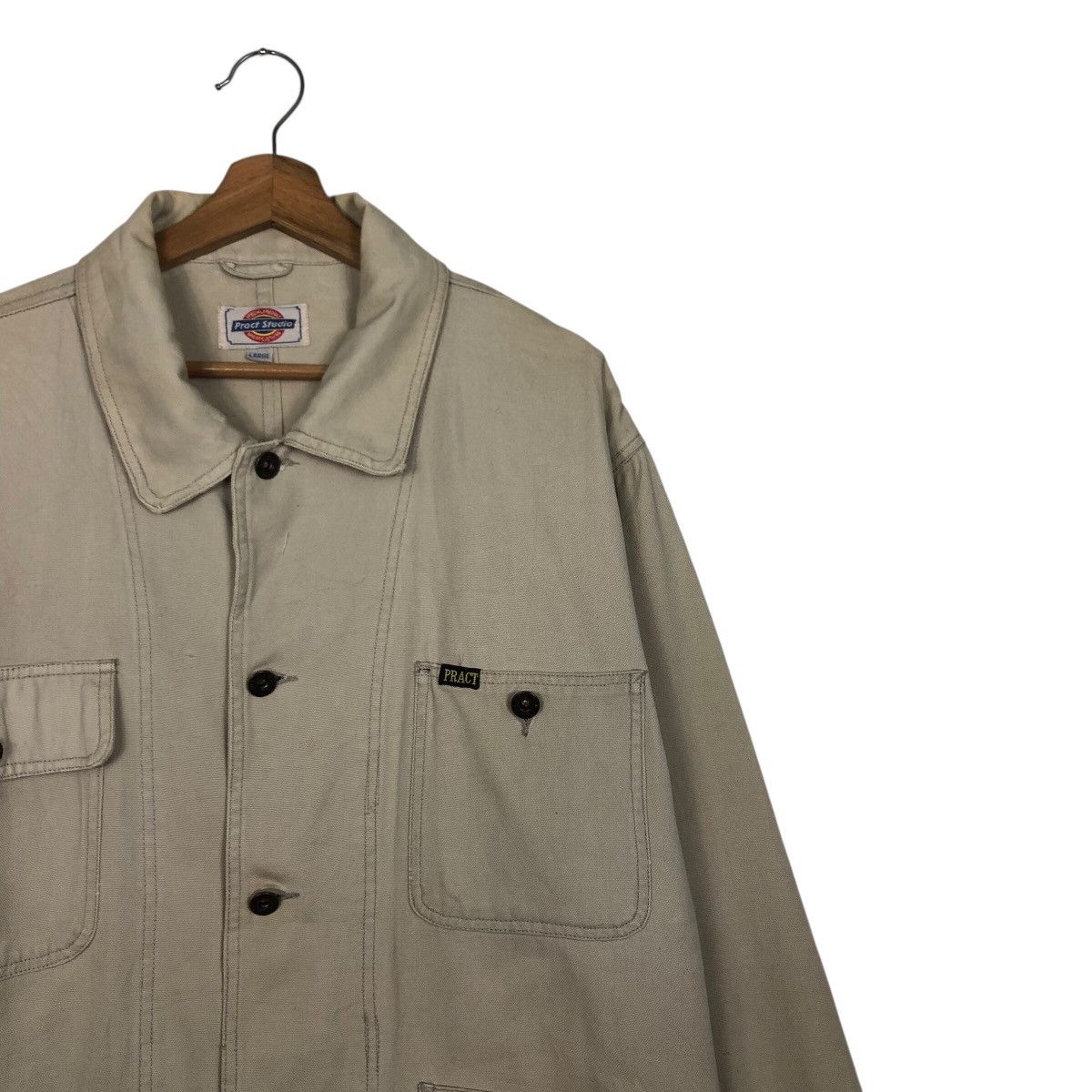 Japanese Brand Pract Studio Heavyweight Canvas Shop Jacket — Boxy Fit Size US L / EU 52-54 / 3 - 7 Thumbnail