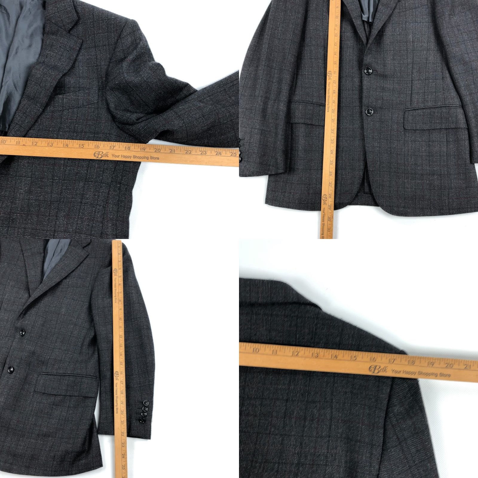 Ermenegildo Zegna Ermenegildo Zegna Blazer Wool Cashmere Mila Glen Check 38R Notch Two-Button Mens мод Size 38R - 8 Thumbnail