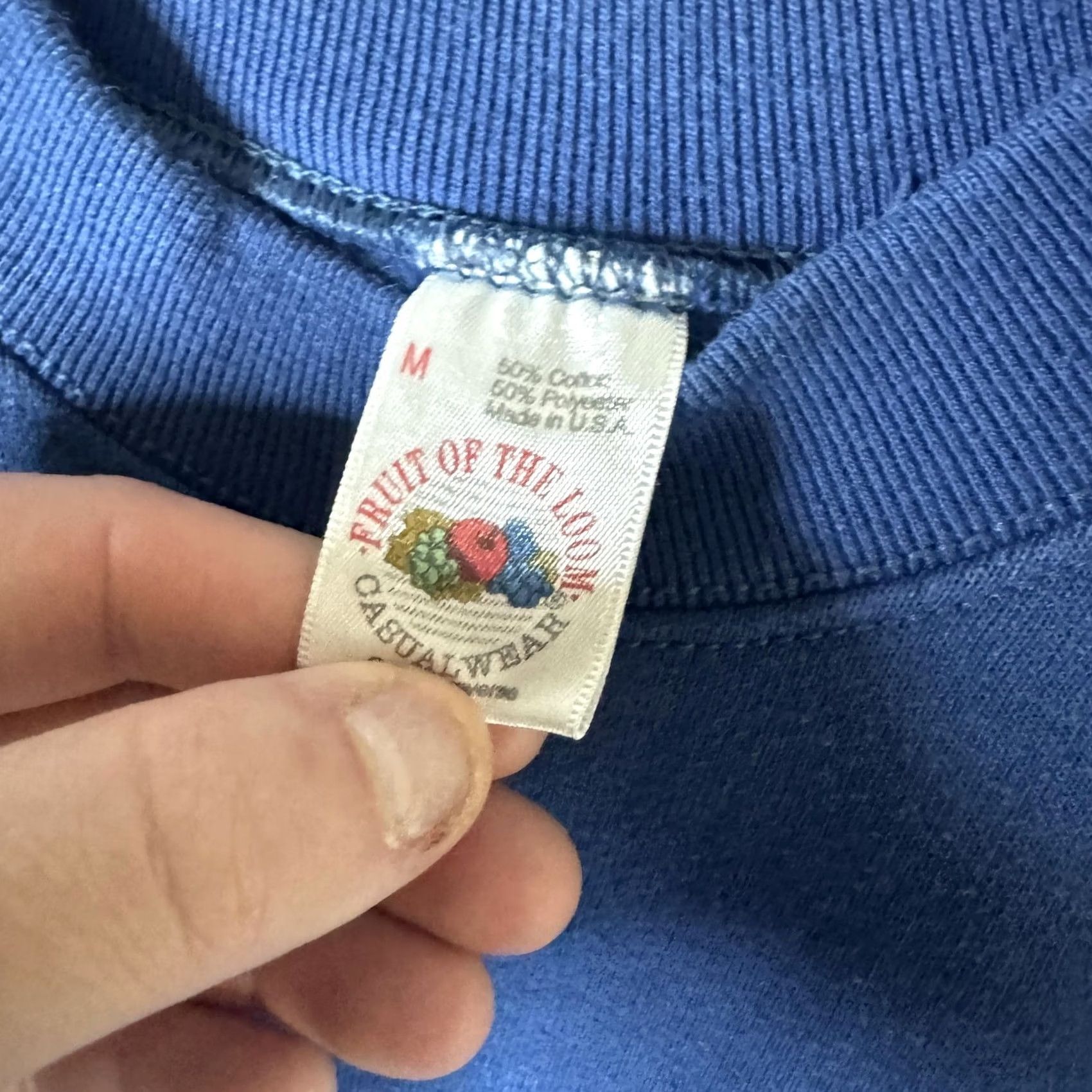 Fruit Of The Loom VINTAGE Fruit of the Loom Sweatshirt Mens M Blue Crewneck Fleece USA Size US M / EU 48-50 / 2 - 7 Thumbnail