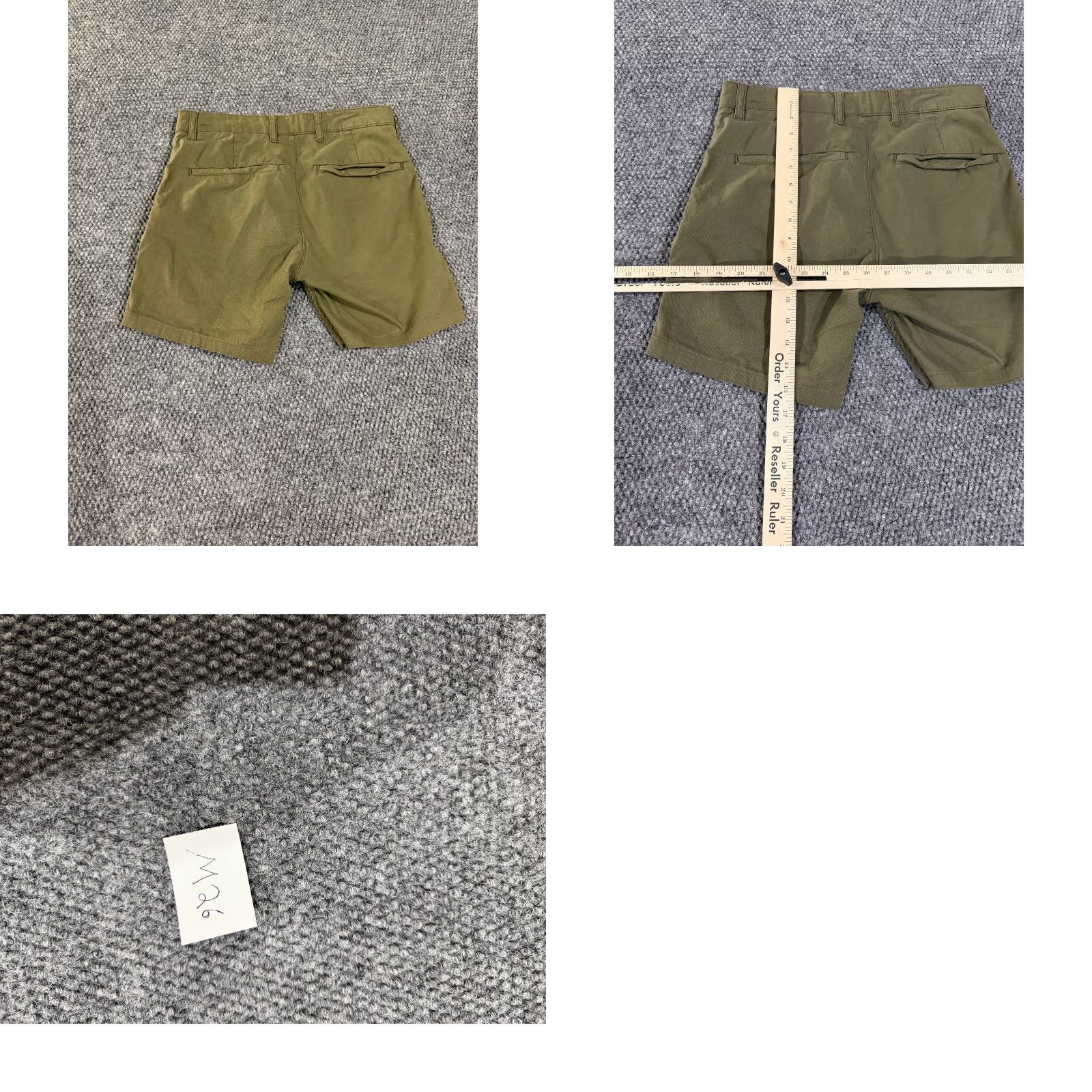 Zara Zara Chino Shorts Mens 31 Green Flat Front Cotton Stretch 5-Pocket Regular Rise Mid 9 In Inseam 9 In Casual Summer Spring Size US 31 - 8 Thumbnail