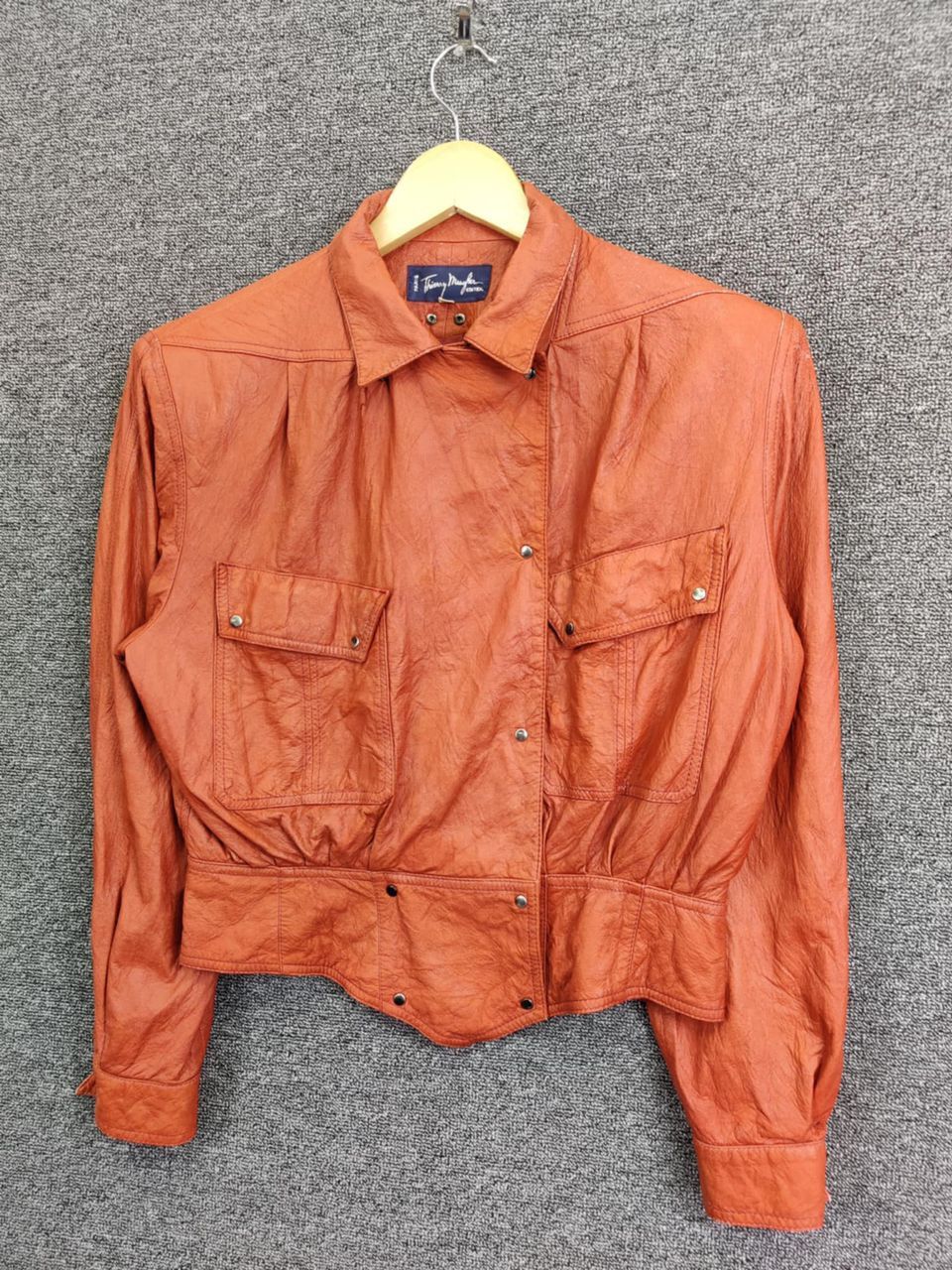 Thierry Mugler Nice ❗Thierry Mugler Bomber Leather Jacket Size US M / EU 48-50 / 2 - 3 Thumbnail