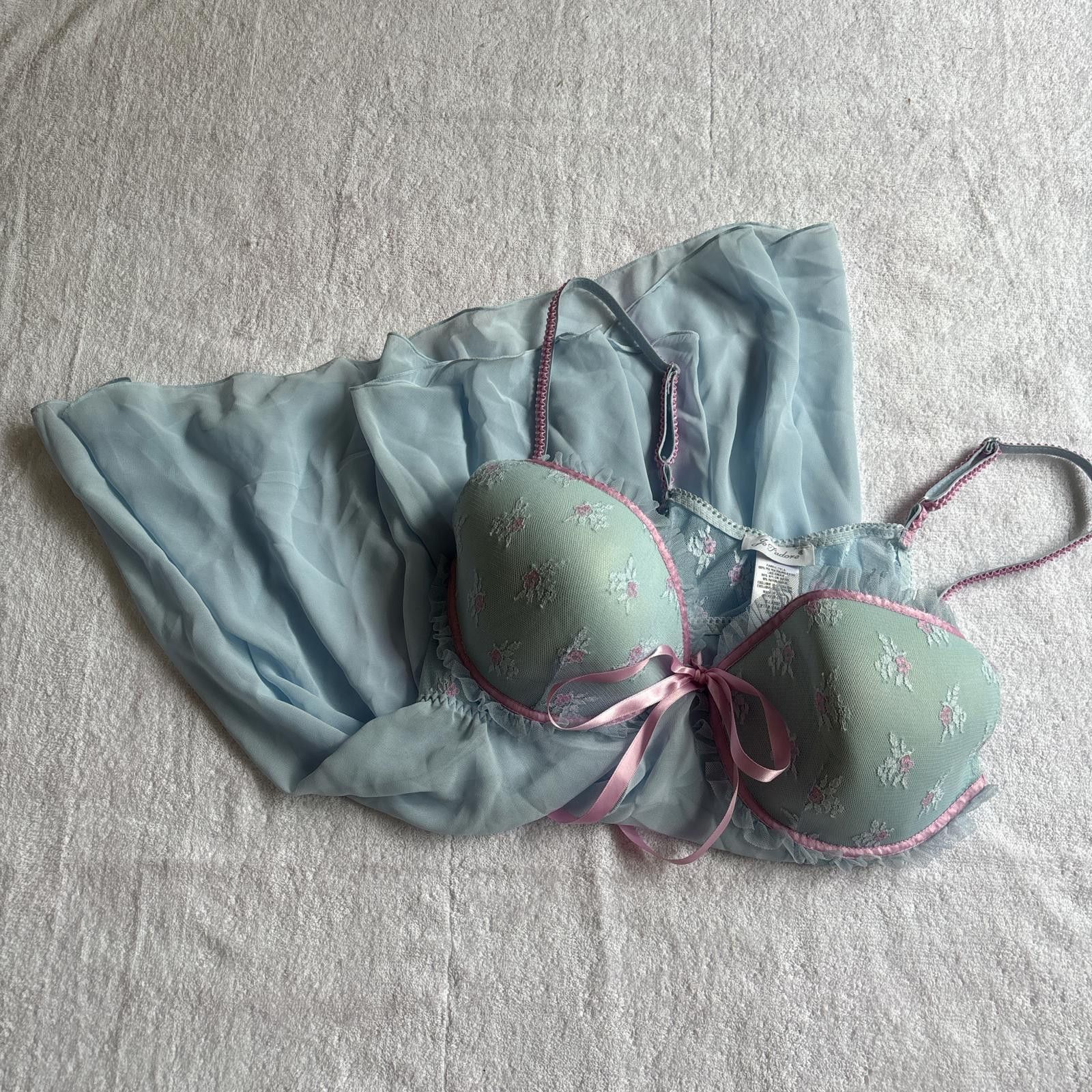 Other vintage blue fairy core lace lingerie top Size XL / US 12-14 / IT 48-50 - 2 Thumbnail