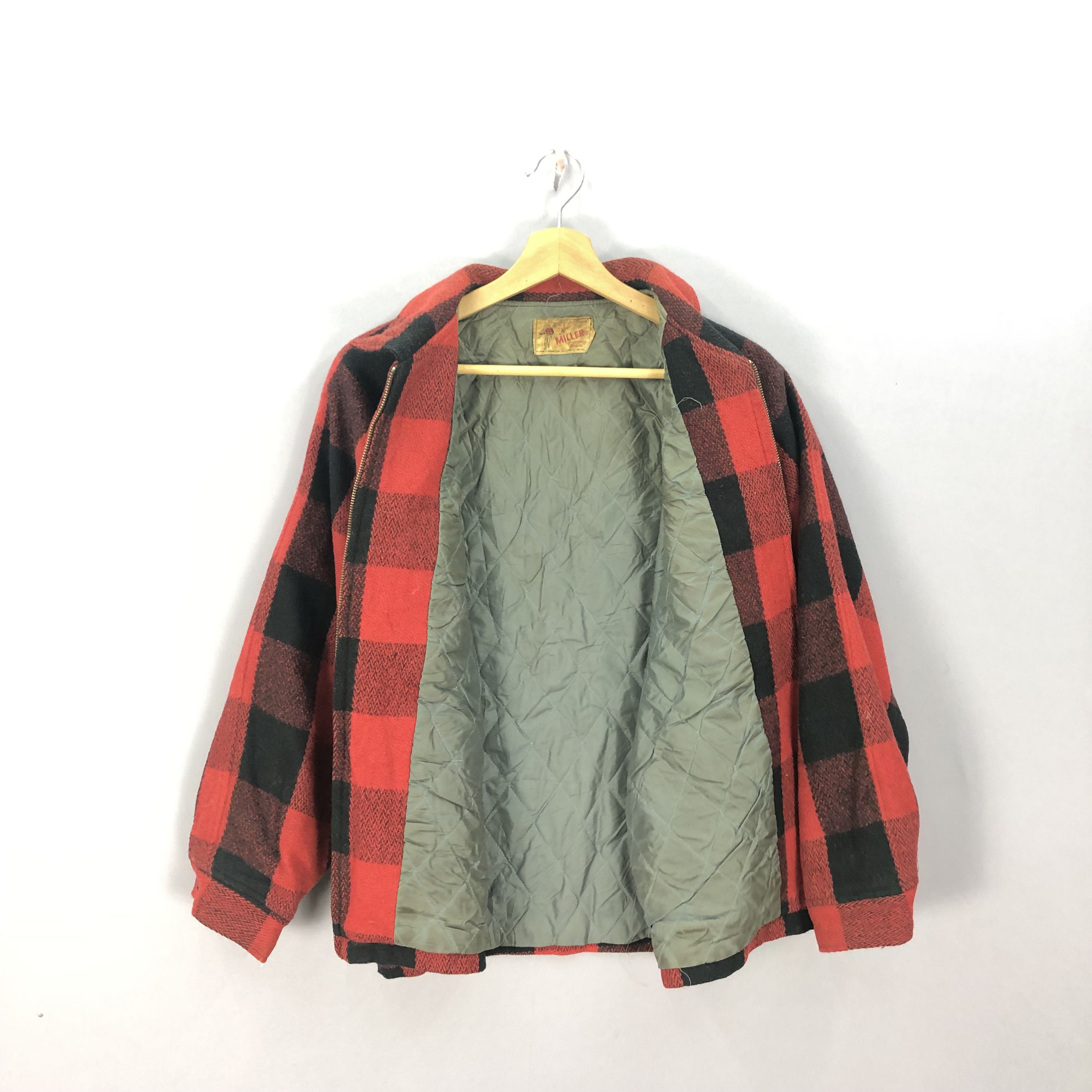 Vintage Vintage 70s Miller Checkered Wool Zipper Tartan Plaid Jacket Size US M / EU 48-50 / 2 - 4 Thumbnail
