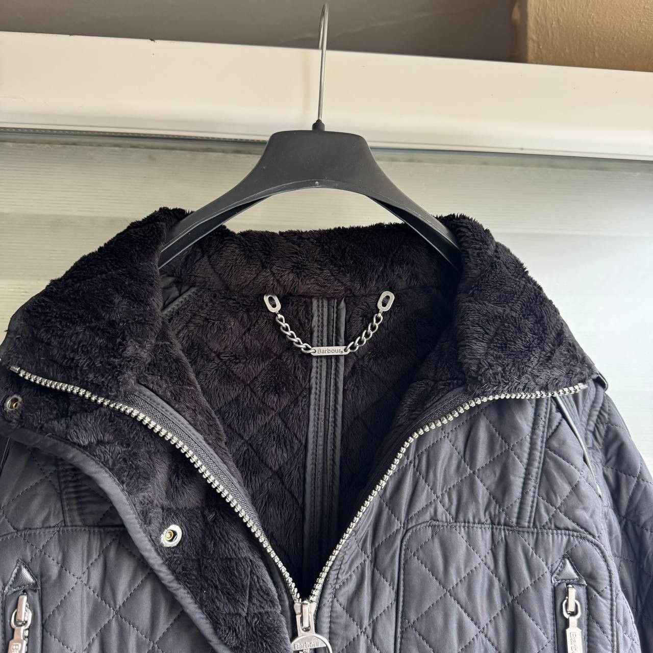 Barbour Barbour Quilted Katana Fur Nylon Moto Black Racing Jacket Size M / US 6-8 / IT 42-44 - 6 Thumbnail