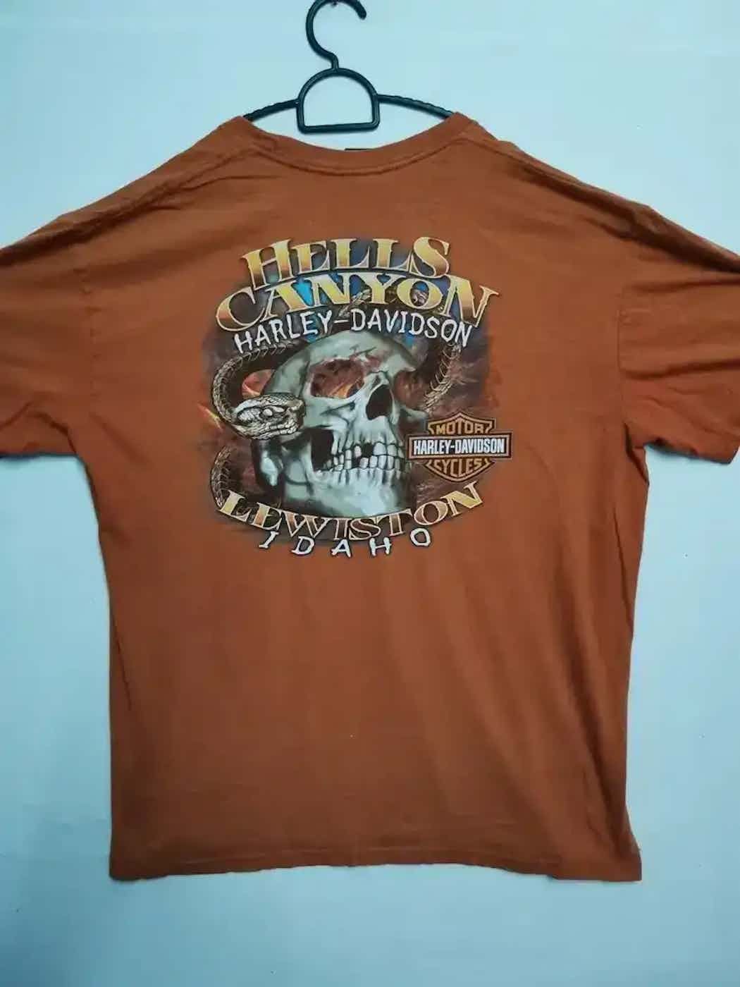 Harley Davidson Vintage Hells Canyon Harley Davidson Lewiston Idaho T-shirt Size US XL / EU 56 / 4 - 4 Thumbnail