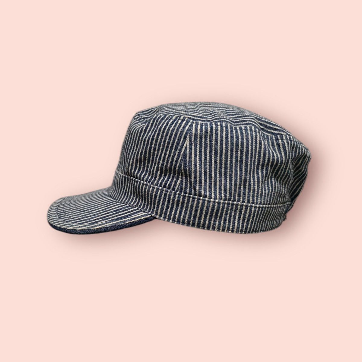 Japanese Brand × Vintage RARE REVERSIBLE DENIM/HICKORY STRIPES WORKER HAT JAPAN Size ONE SIZE - 1 Thumbnail